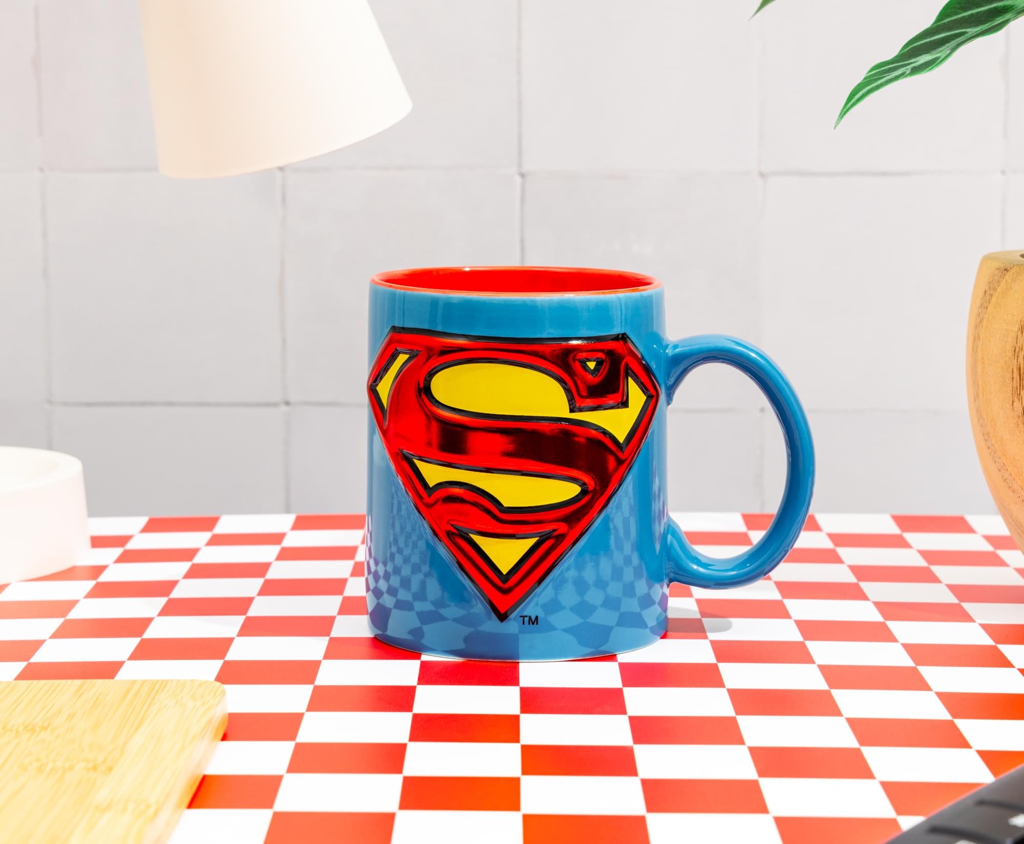DC Comics Superman Logo Embossed Foil 20-Ounce Ceramic Mug