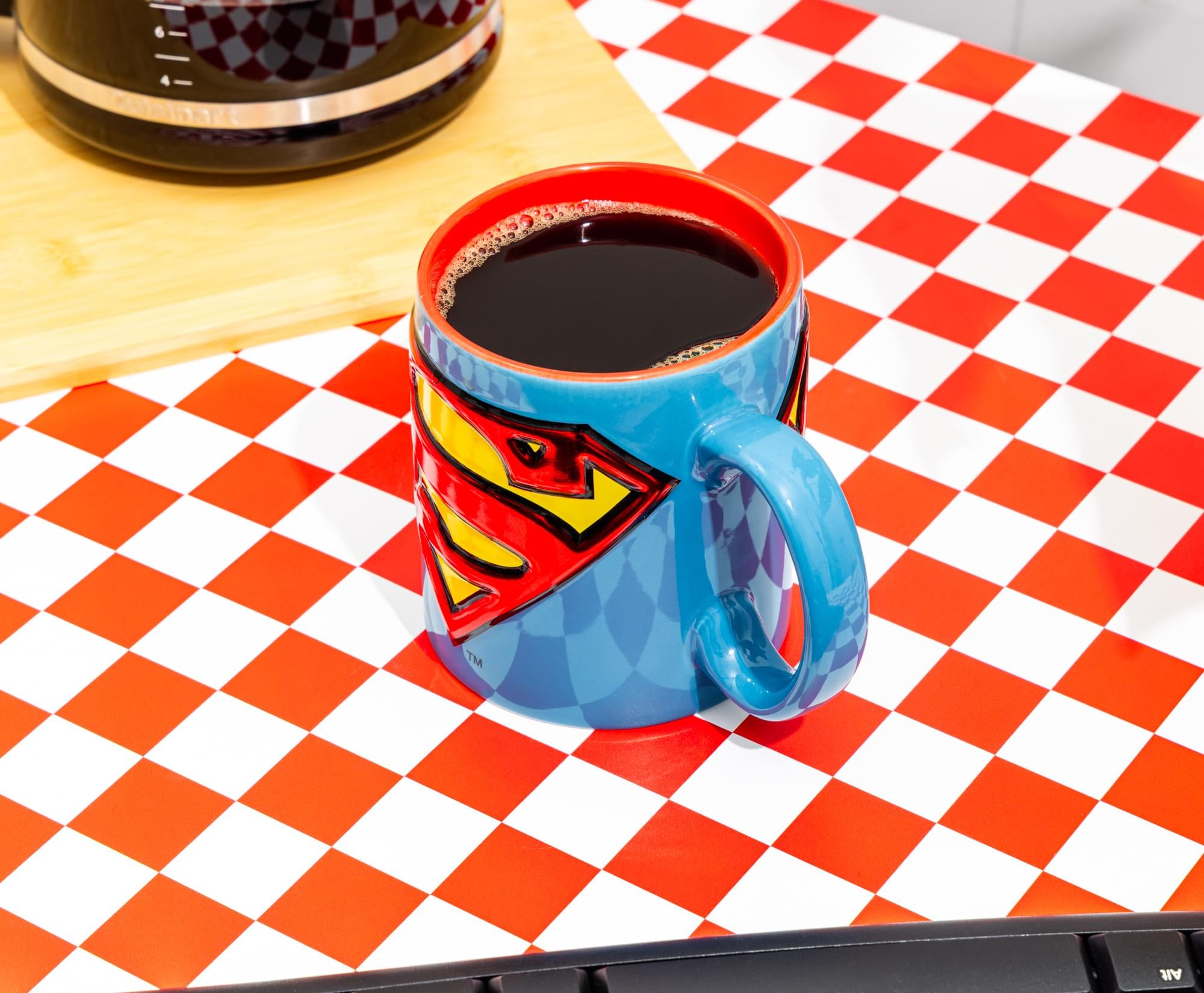 DC Comics Superman Logo Embossed Foil 20-Ounce Ceramic Mug