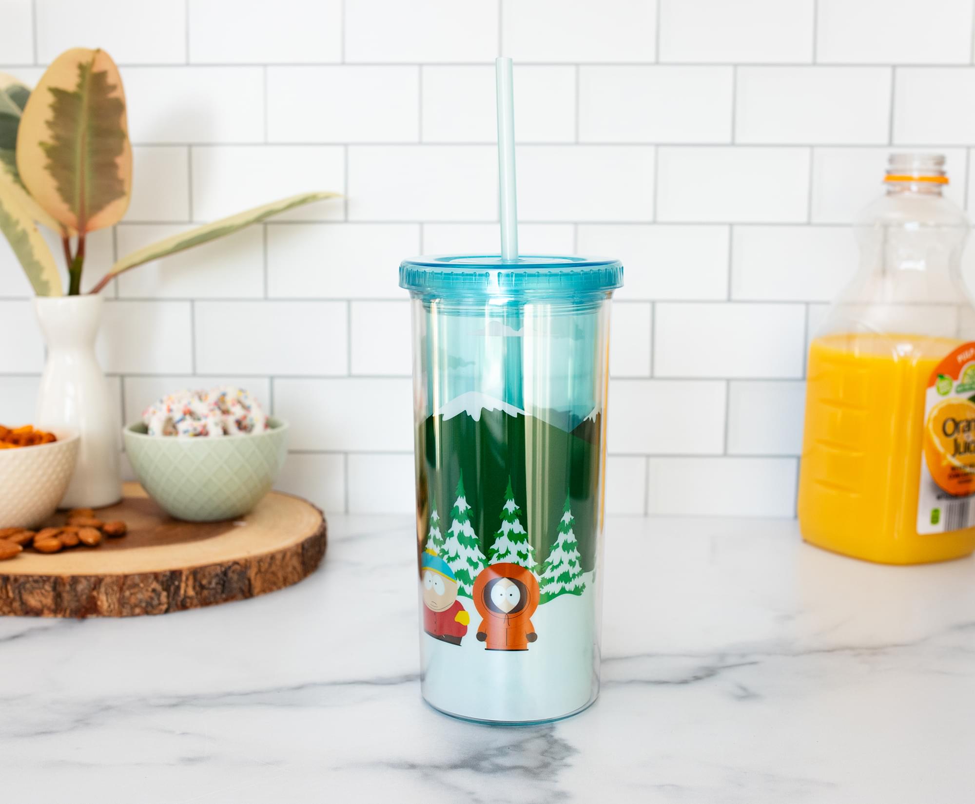 South Park Bus Stop Carnival Cup With Lid and Straw | Holds 20 Ounces