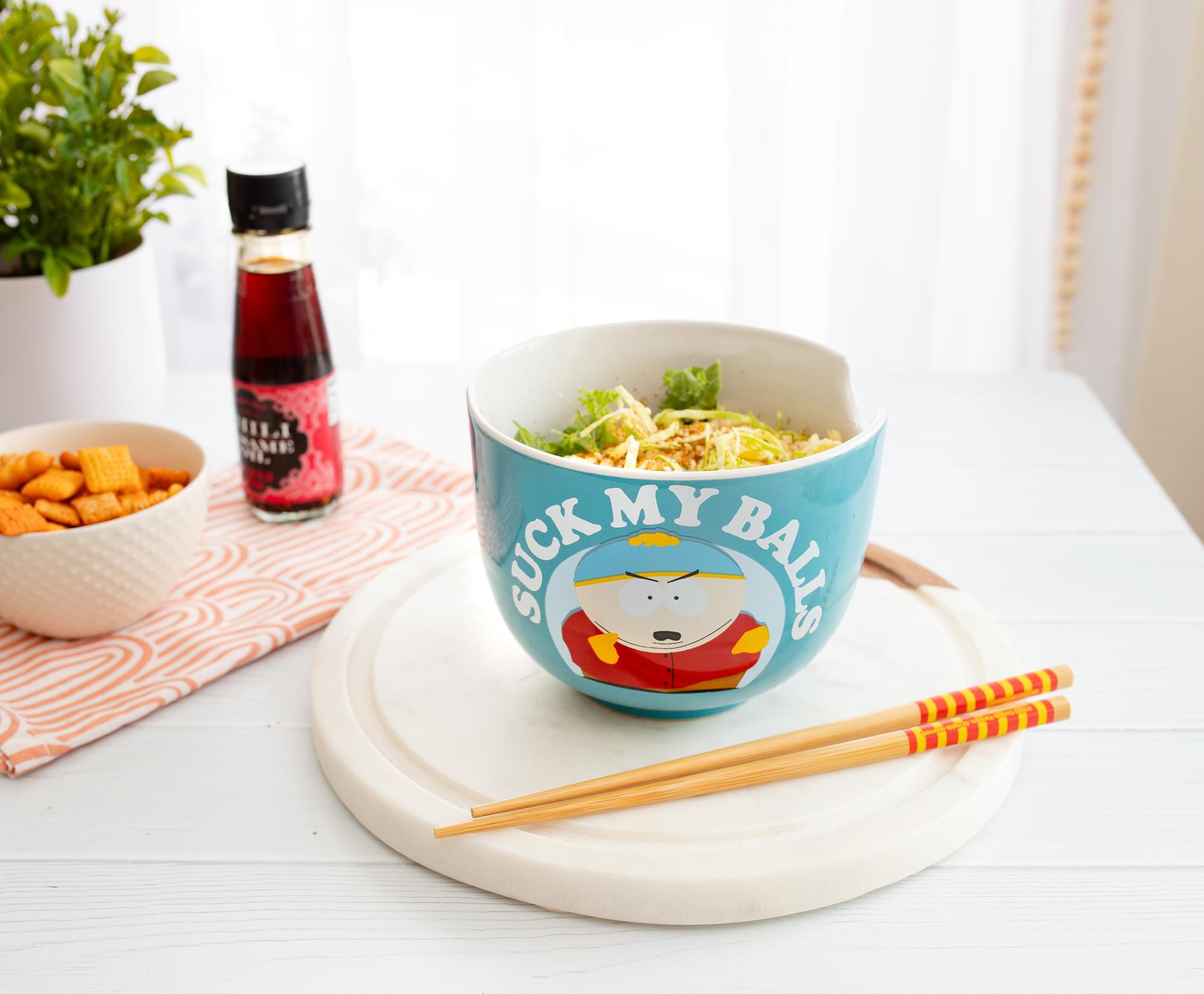 South Park Eric Cartman "Suck My Balls" 20-Ounce Ramen Bowl and Chopstick Set