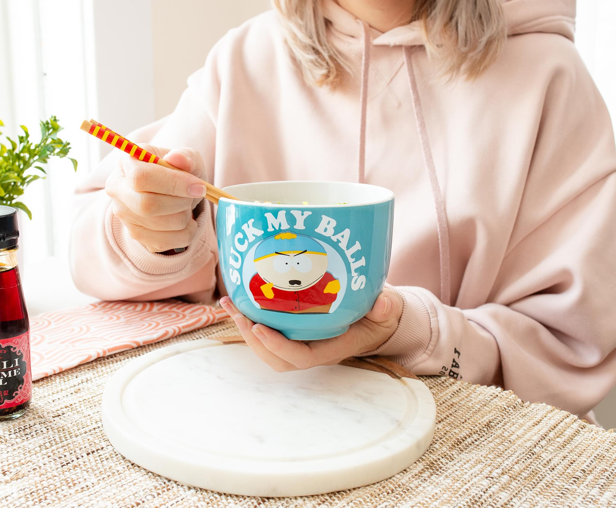 South Park Eric Cartman "Suck My Balls" 20-Ounce Ramen Bowl and Chopstick Set
