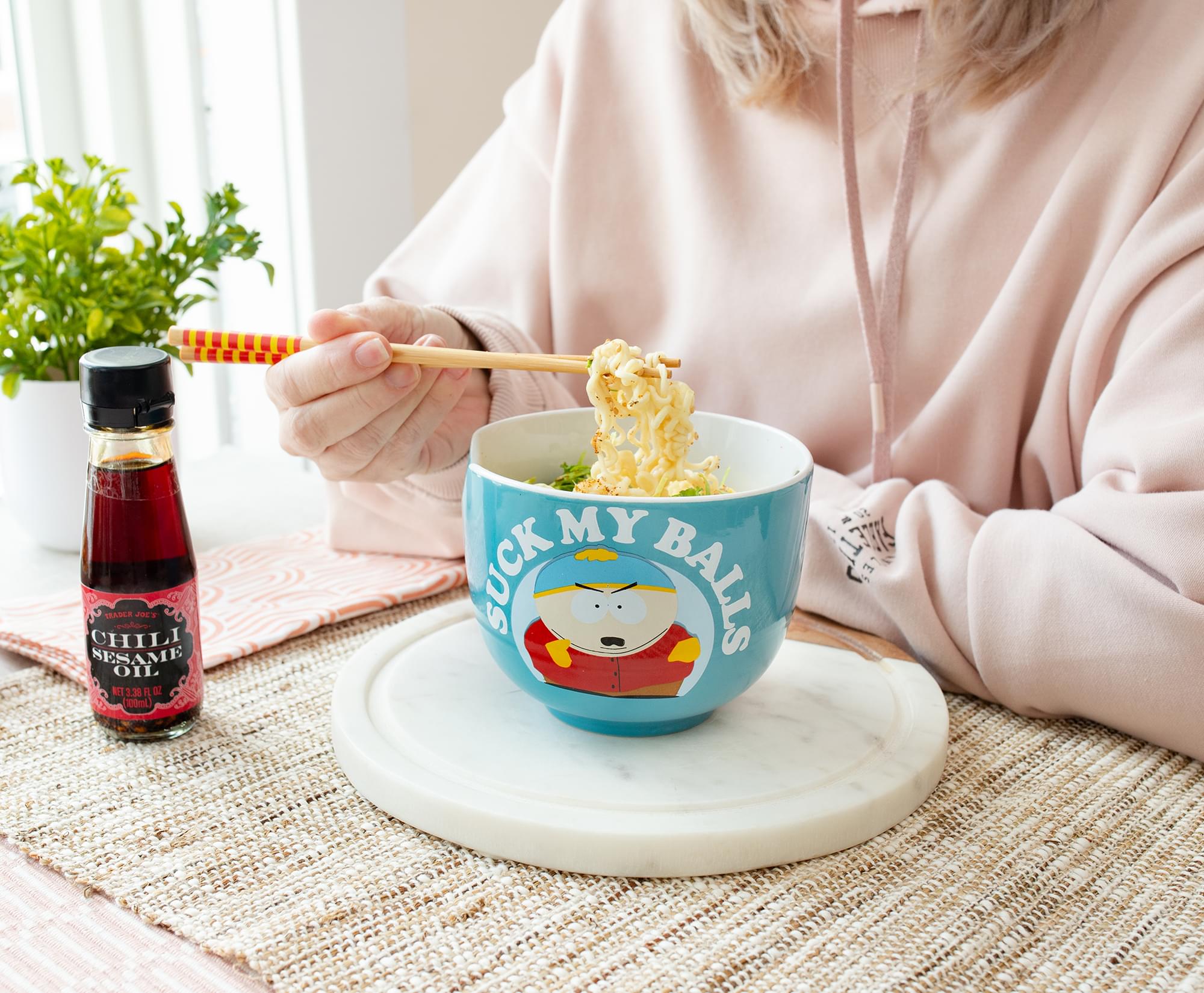 South Park Eric Cartman "Suck My Balls" 20-Ounce Ramen Bowl and Chopstick Set