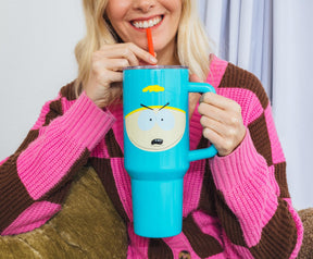 South Park Cartman Face Stainless Steel Tumbler With Handle | Holds 40 Ounces