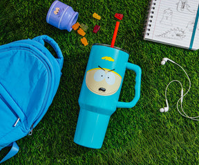 South Park Cartman Face Stainless Steel Tumbler With Handle | Holds 40 Ounces