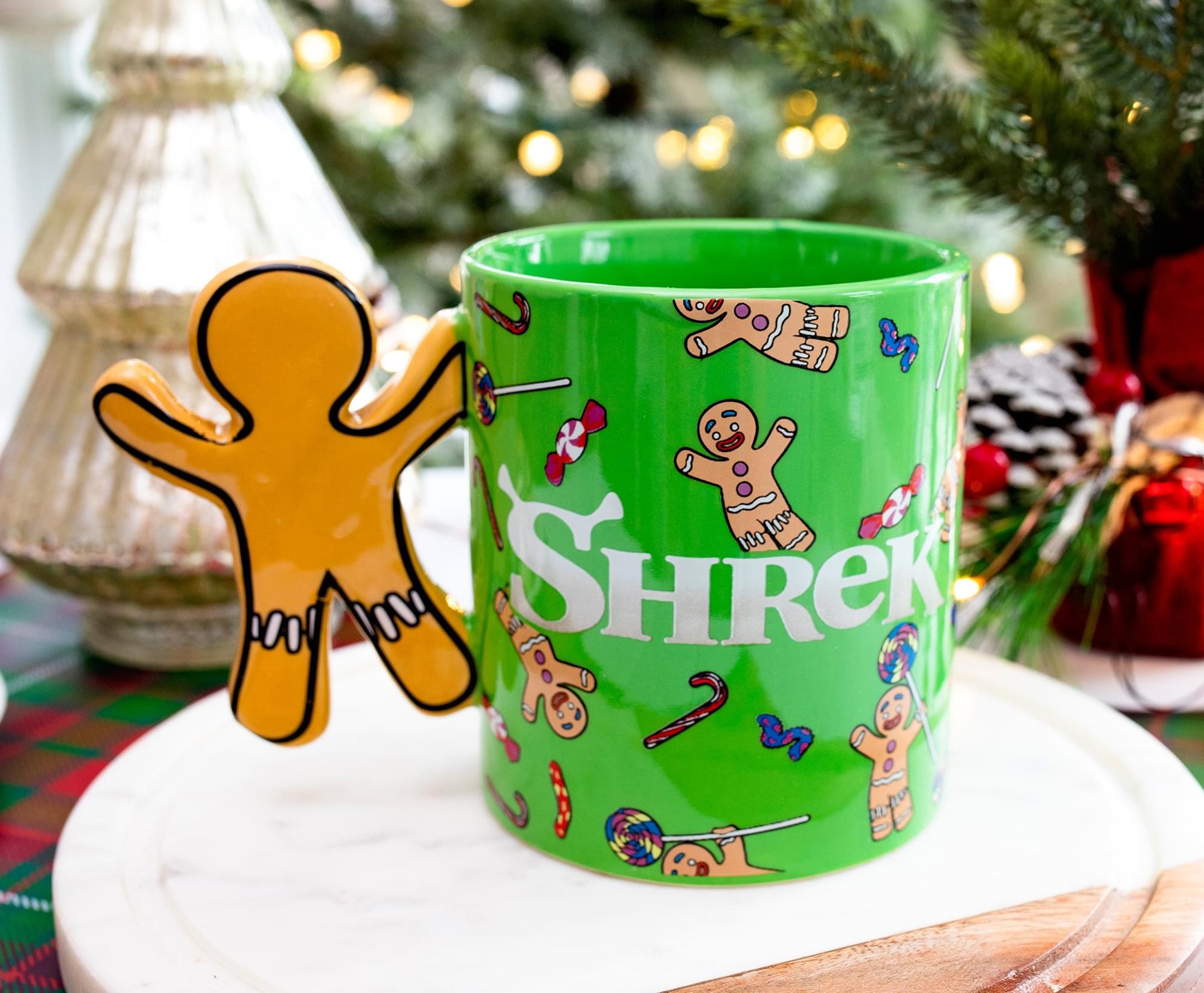 Holiday Tumbler Cup with Handle Gingerbread