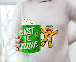 Shrek Gingerbread Man "Avast Ye Cookie" Ceramic Mug With Sculpted Handle