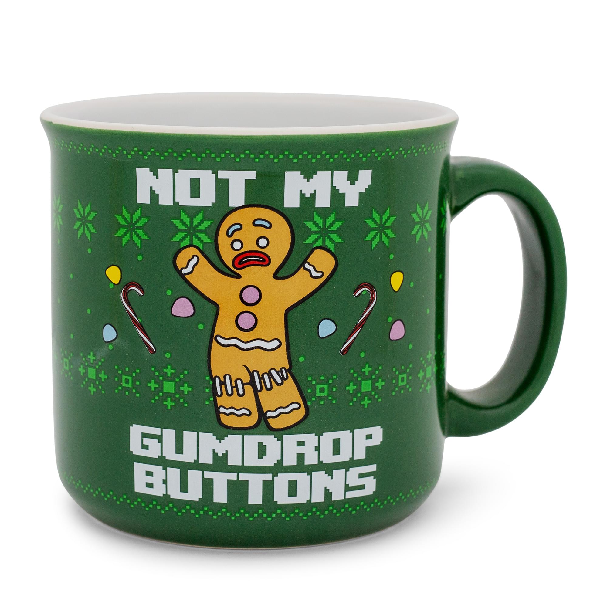 Shrek Gingerbread Man "Not My Gumdrop Buttons" 20-Ounce Ceramic Camper Mug