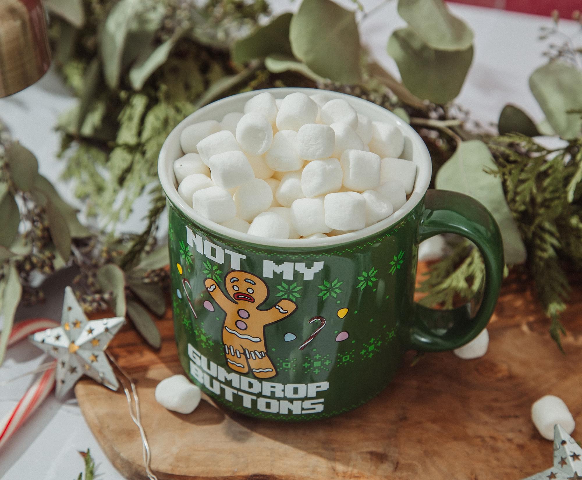 Shrek Gingerbread Man "Not My Gumdrop Buttons" 20-Ounce Ceramic Camper Mug