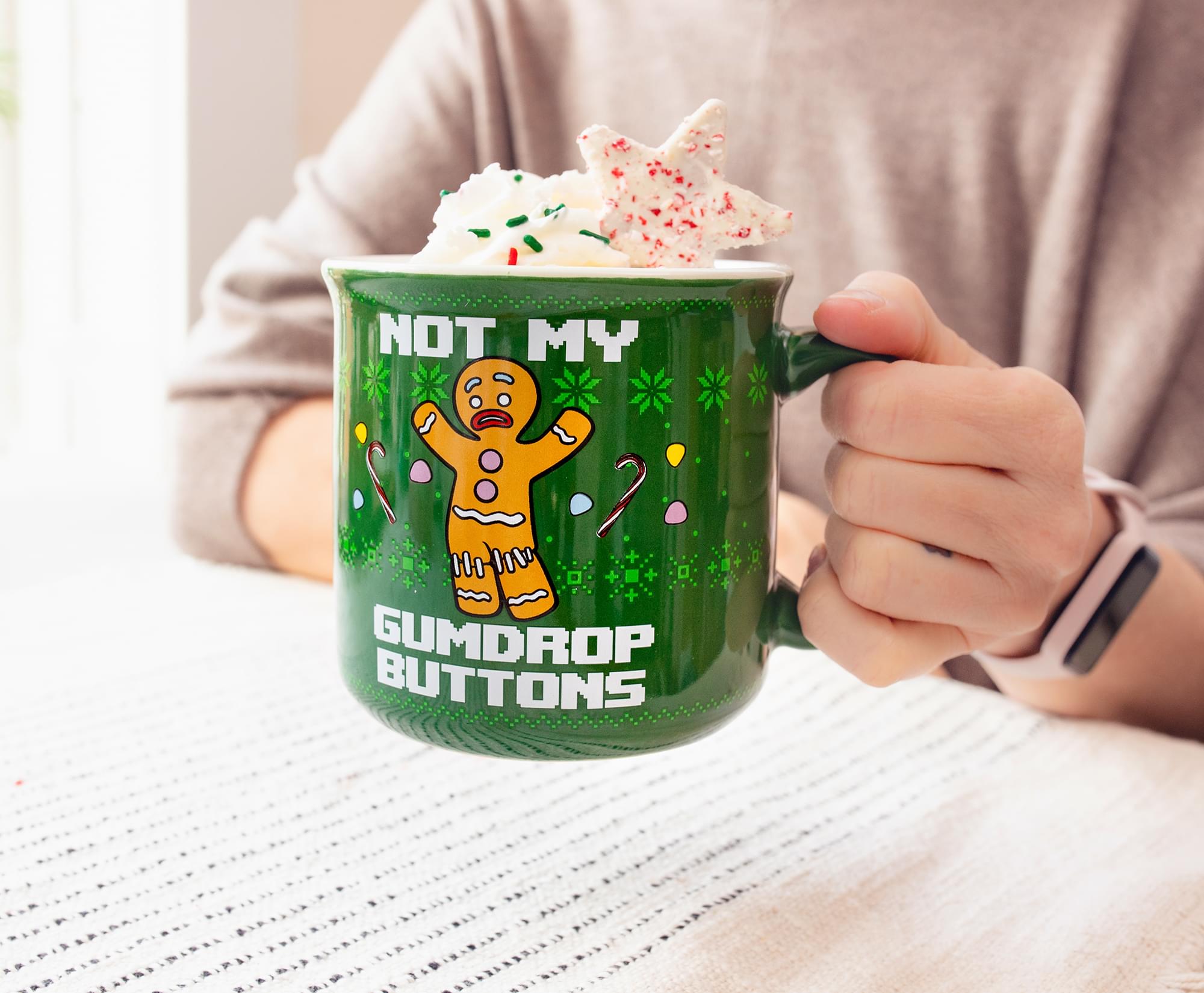 Shrek Gingerbread Man "Not My Gumdrop Buttons" 20-Ounce Ceramic Camper Mug