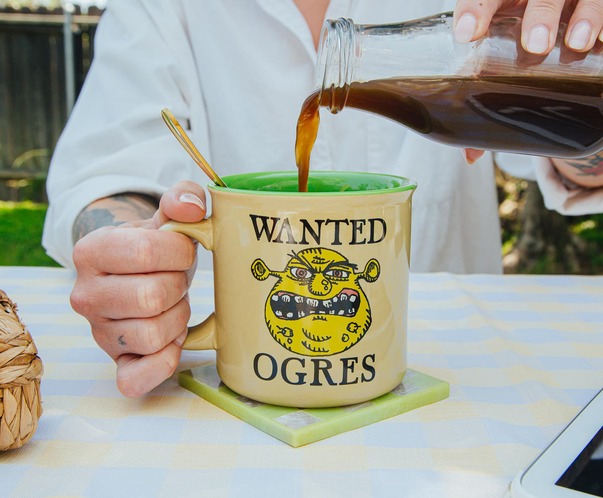Shrek 'Wanted Ogres' Ceramic Mug - 20 Oz Large Coffee Cup For Tea, Hot Cocoa, Office & Gifts