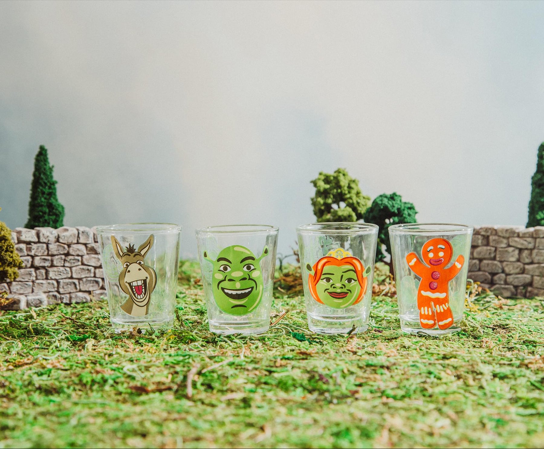 Silver Buffalo Shrek Characters 1.5-ounce Mini Shot Glasses