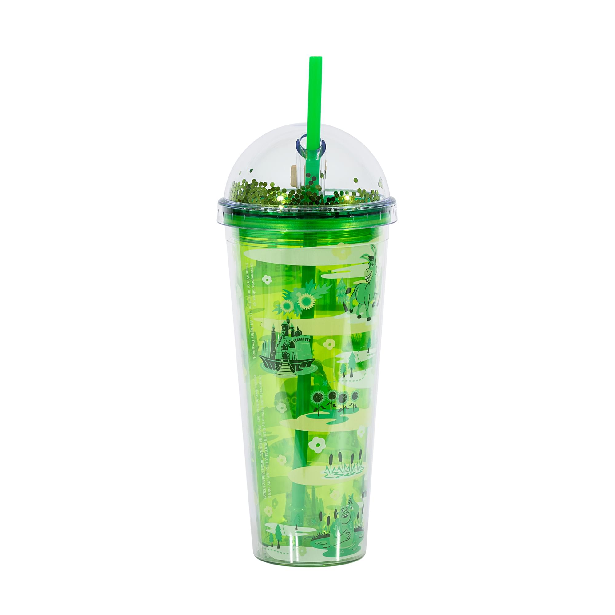 Shrek Swamp Landmark Characters 24-Ounce Carnival Cup With Lid and Straw