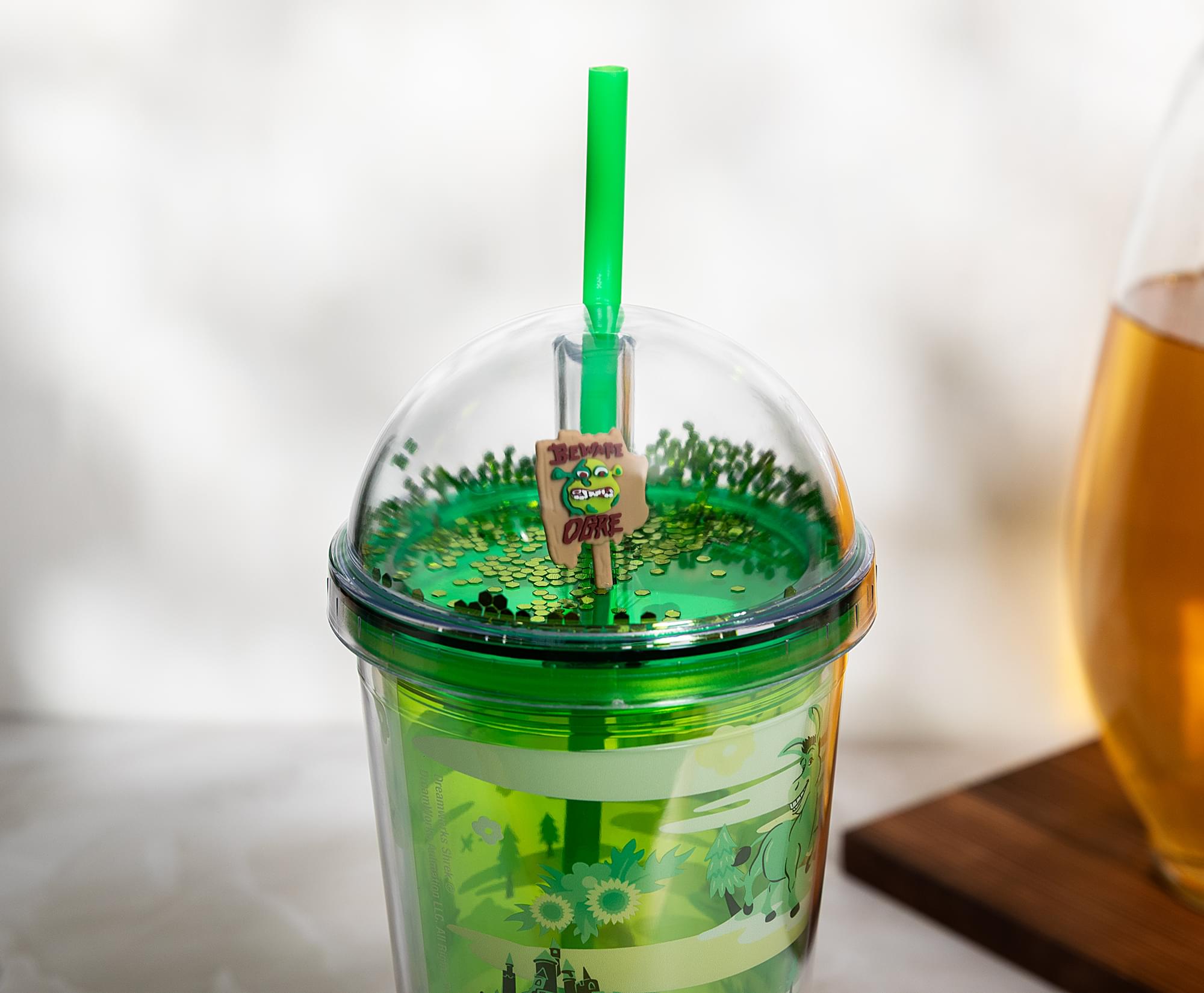 Shrek Swamp Landmark Characters 24-Ounce Carnival Cup With Lid and Straw