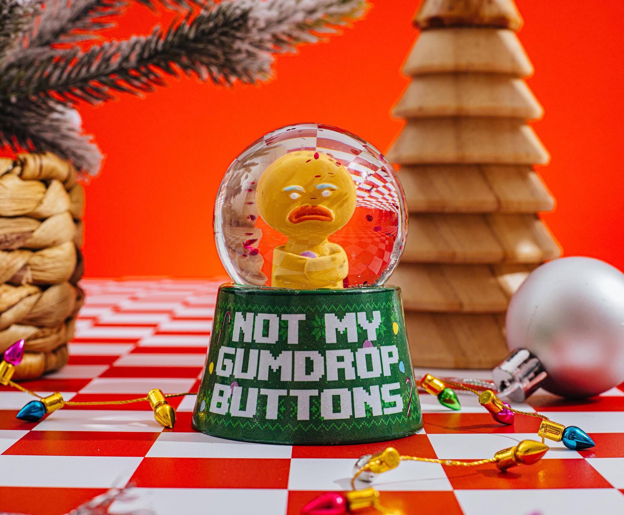 Shrek Gingy "Not My Gumdrop Buttons" Mini Light-Up Snow Globe | 3 Inches Tall