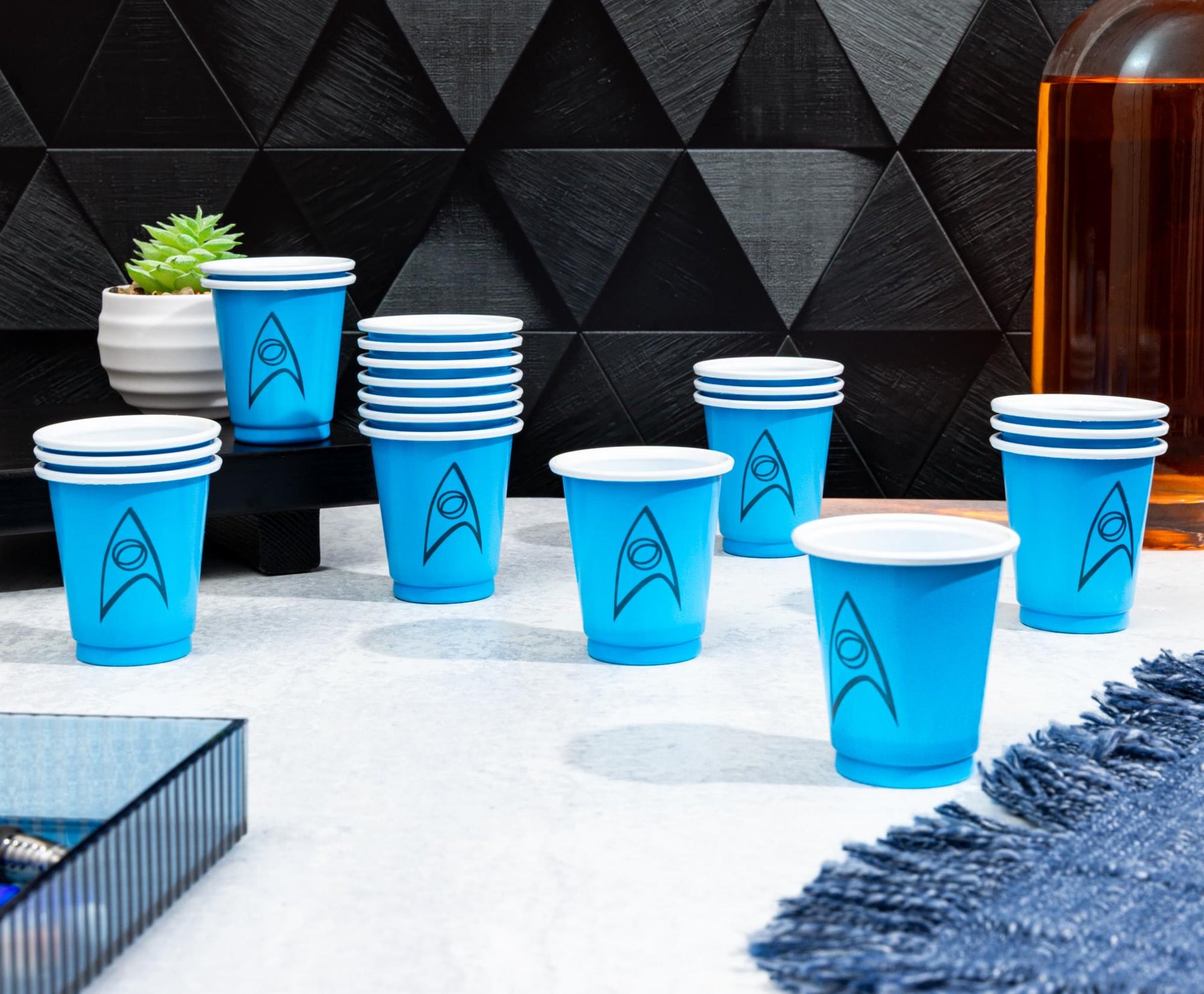 Star Trek Science Division Delta Badge 20-Piece Mini Plastic Cup Set | Each Holds 2 Ounces
