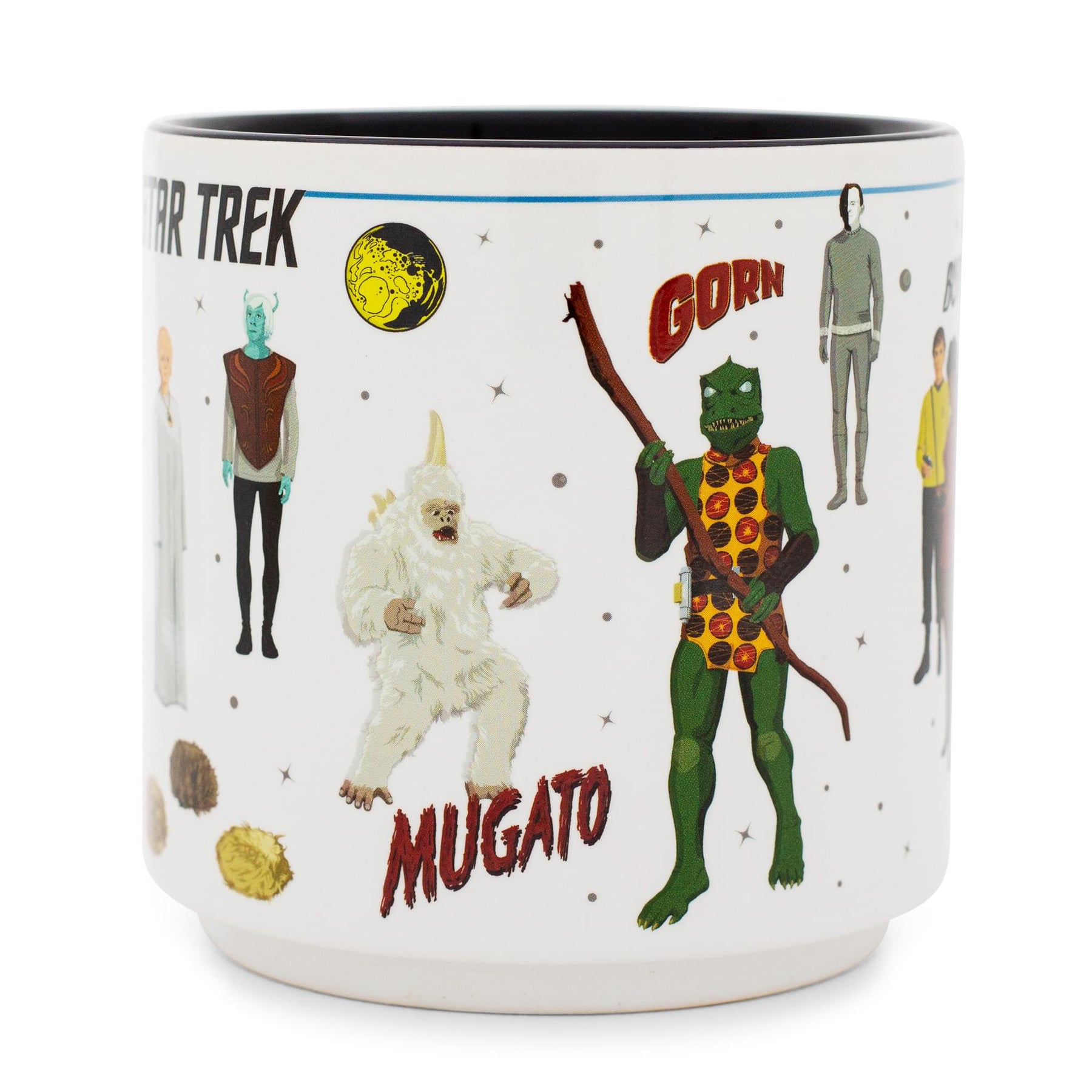 Star Trek Aliens, Villains, and Crew Stackable Ceramic Mug | Holds 13 Ounces