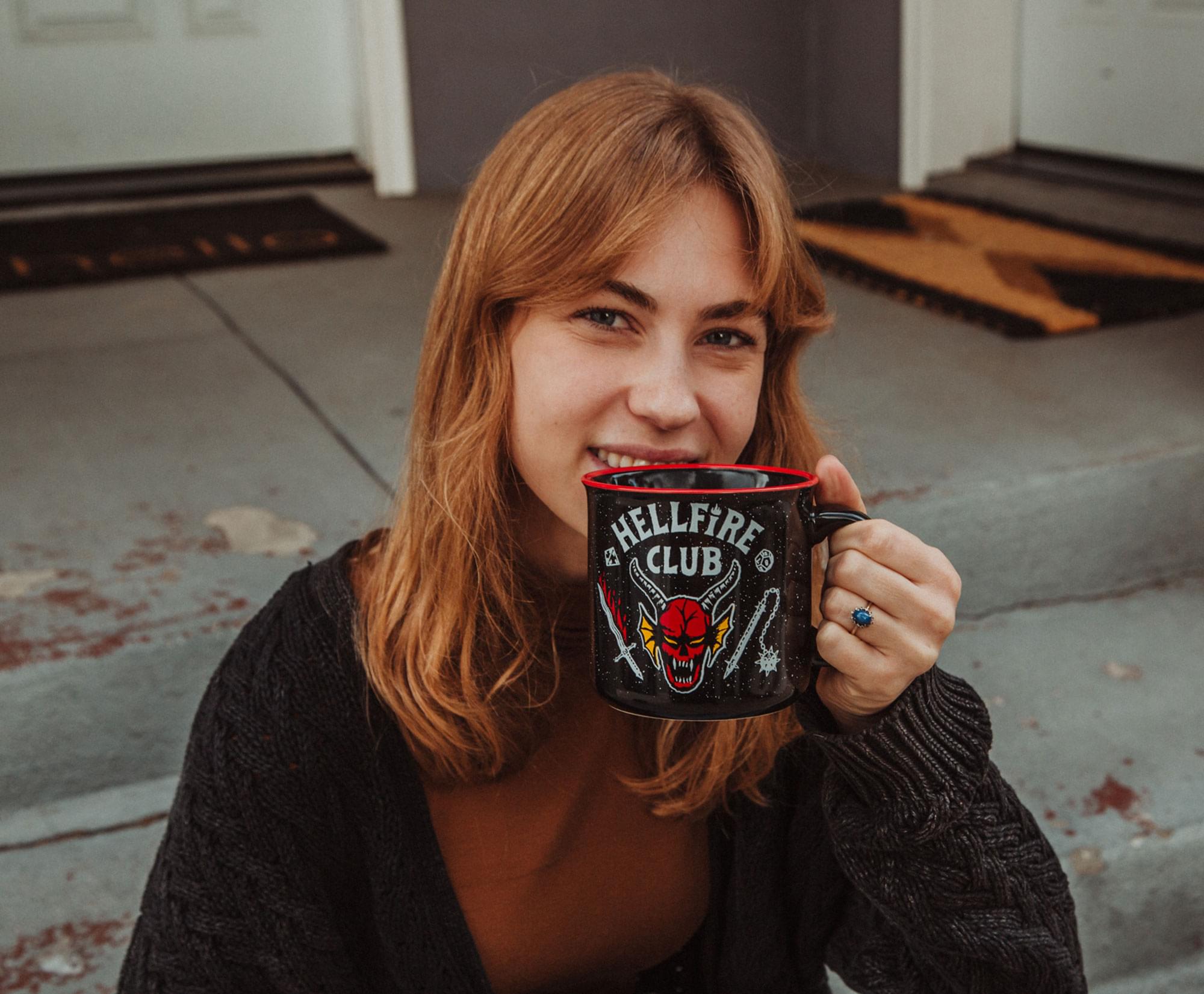 Stranger Things Hellfire Club Ceramic Camper Mug | Holds 20 Ounces