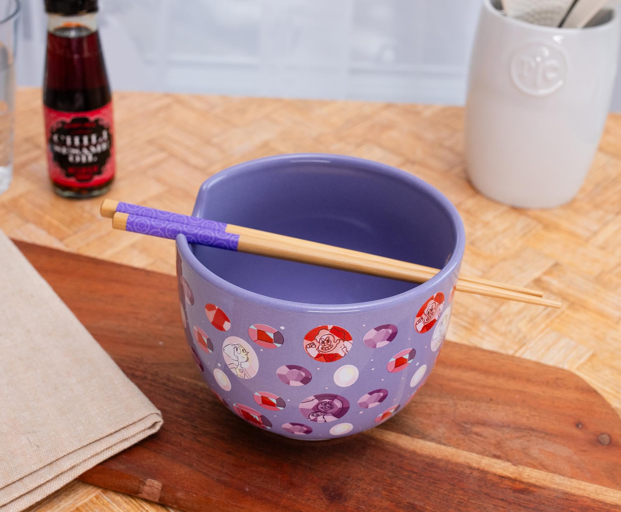 Steven Universe Crystal Gems 20-Ounce Ceramic Ramen Bowl and Chopstick Set