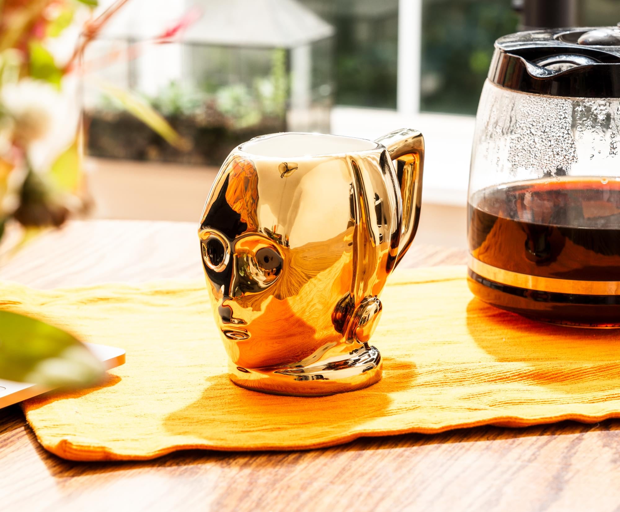Star Wars C-3P0 Electroplated Sculpted Ceramic Mug | Holds 20 Ounces