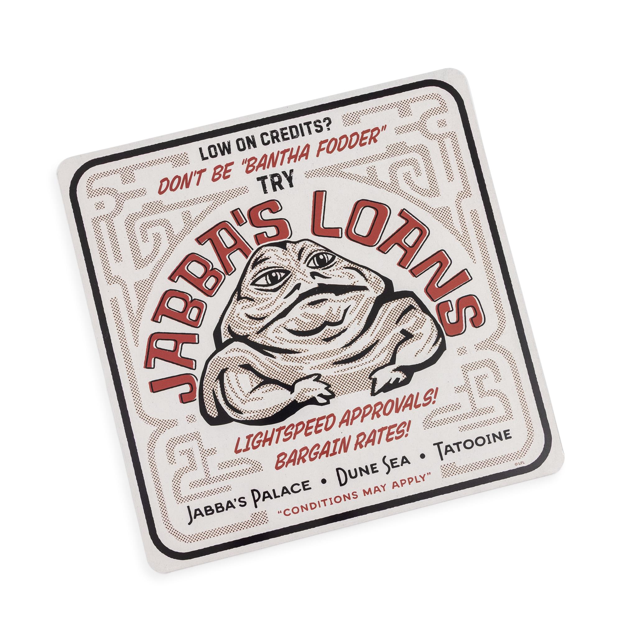 Star Wars "Jabba's Loans" Tin Sign | 20 x 20 Inches