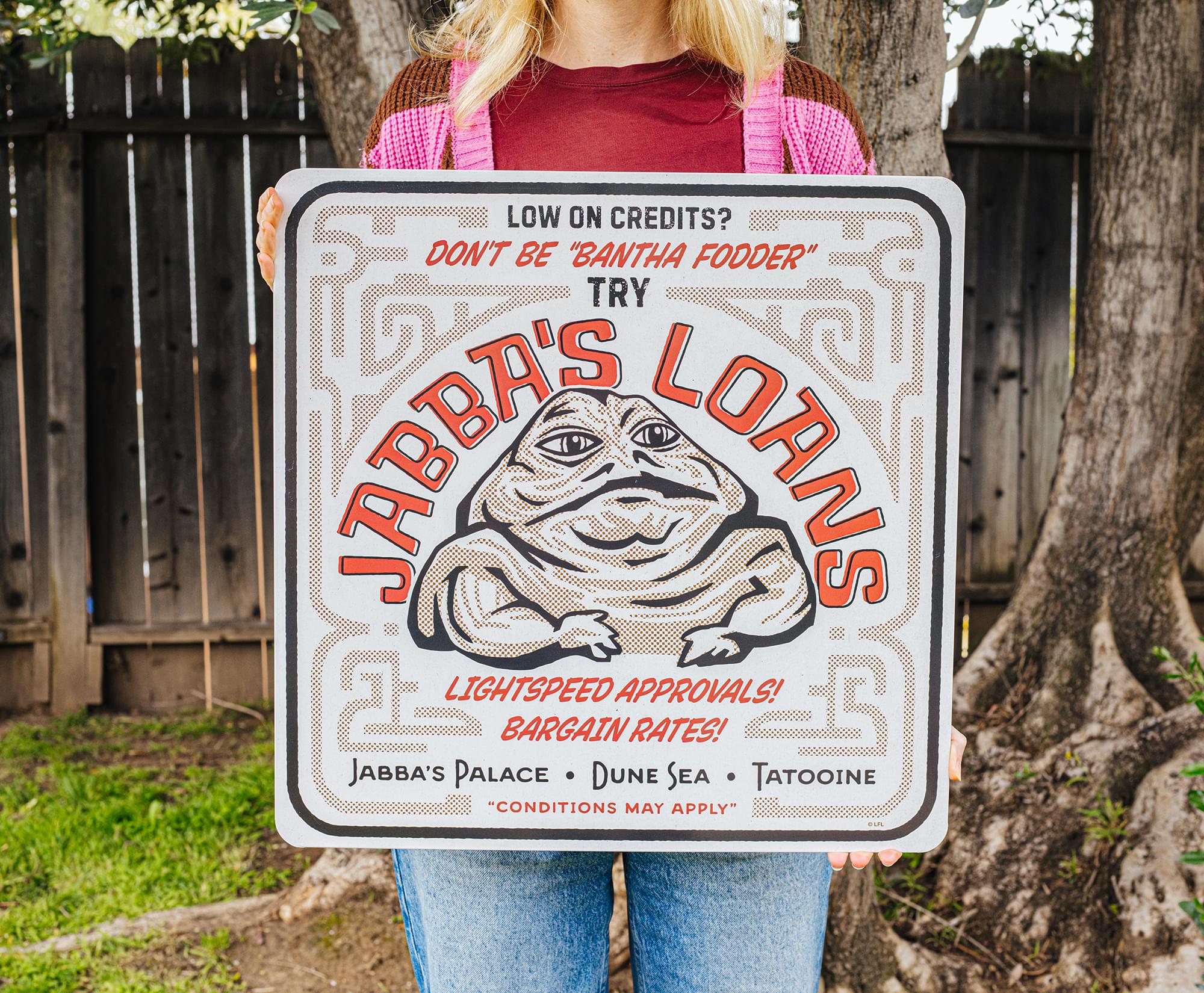 Star Wars "Jabba's Loans" Tin Sign | 20 x 20 Inches