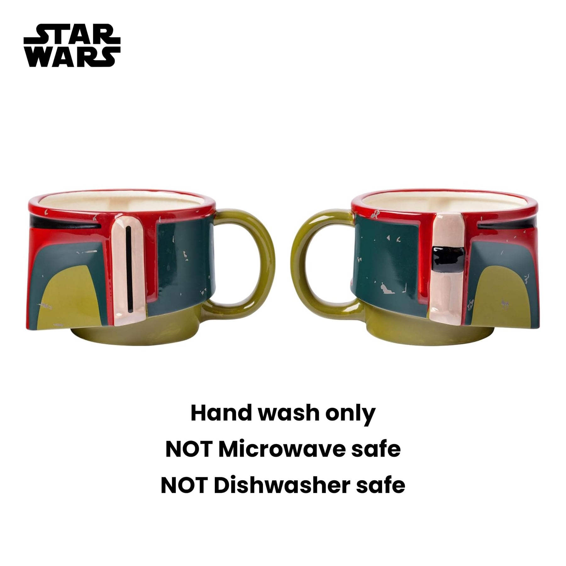 Star Wars Boba Fett Distressed Helmet Sculpted Ceramic Mug | Holds 20 Ounces
