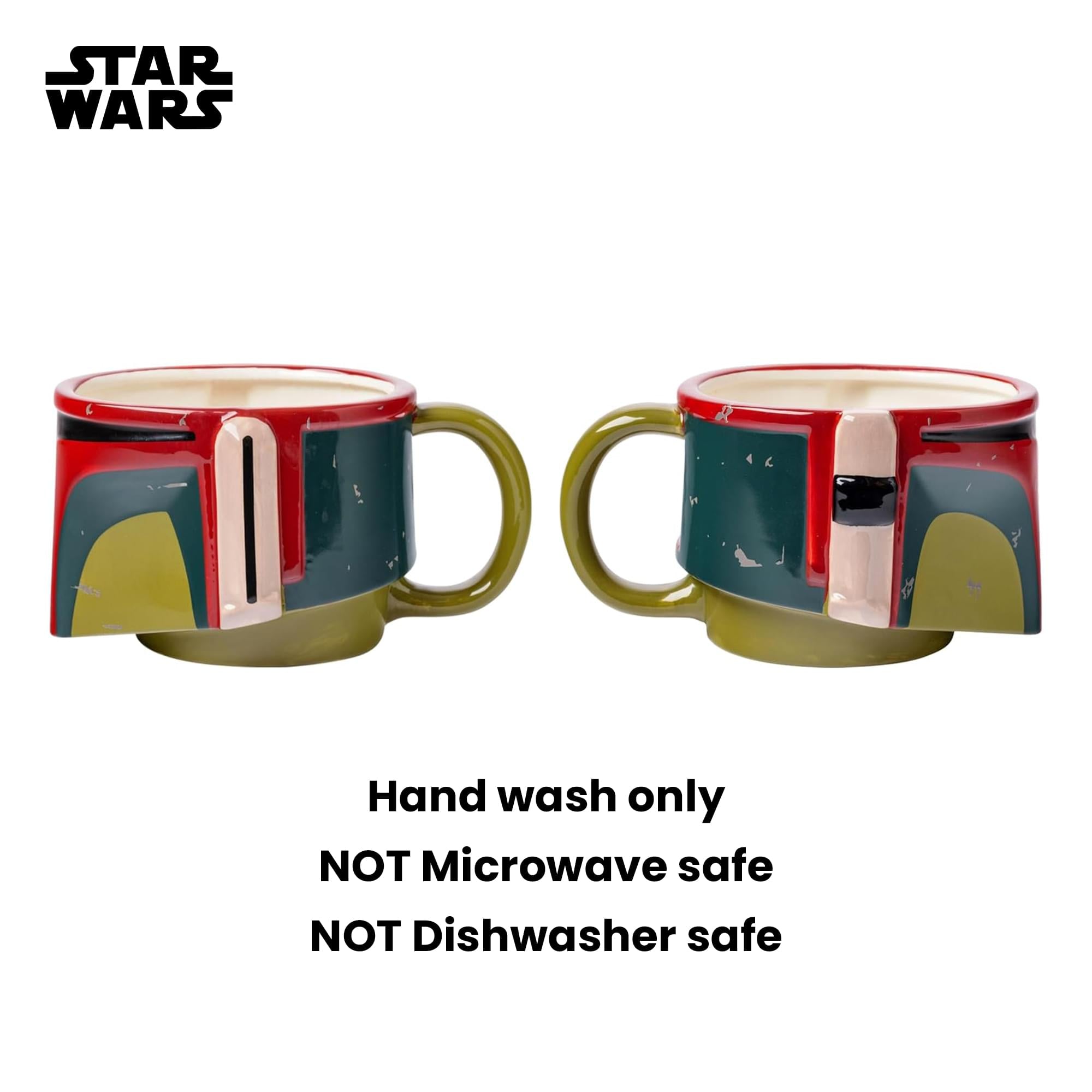 Star Wars Boba Fett Distressed Helmet Sculpted Ceramic Mug | Holds 20 Ounces