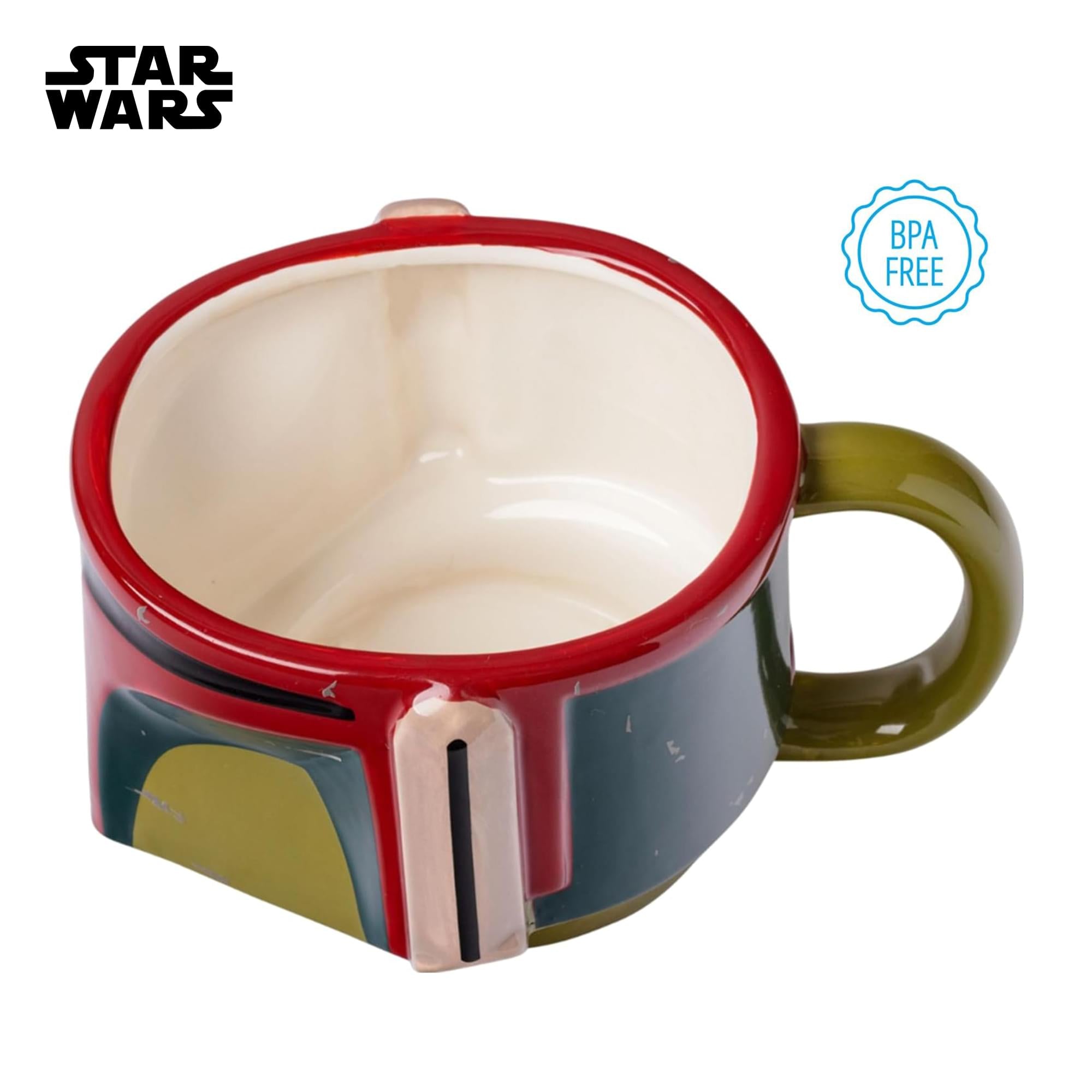 Star Wars Boba Fett Distressed Helmet Sculpted Ceramic Mug | Holds 20 Ounces