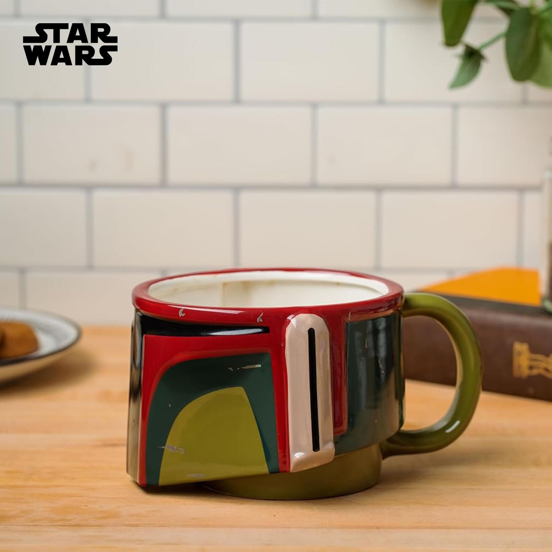 Star Wars Boba Fett Distressed Helmet Sculpted Ceramic Mug | Holds 20 Ounces