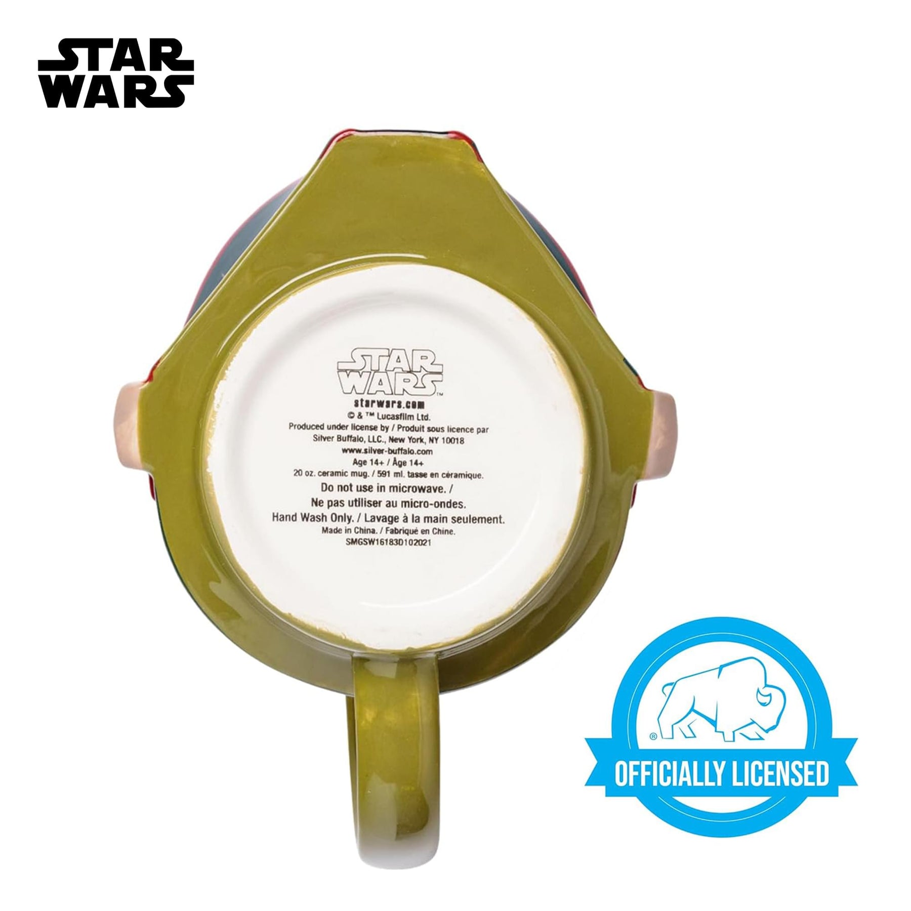 Star Wars Boba Fett Distressed Helmet Sculpted Ceramic Mug | Holds 20 Ounces
