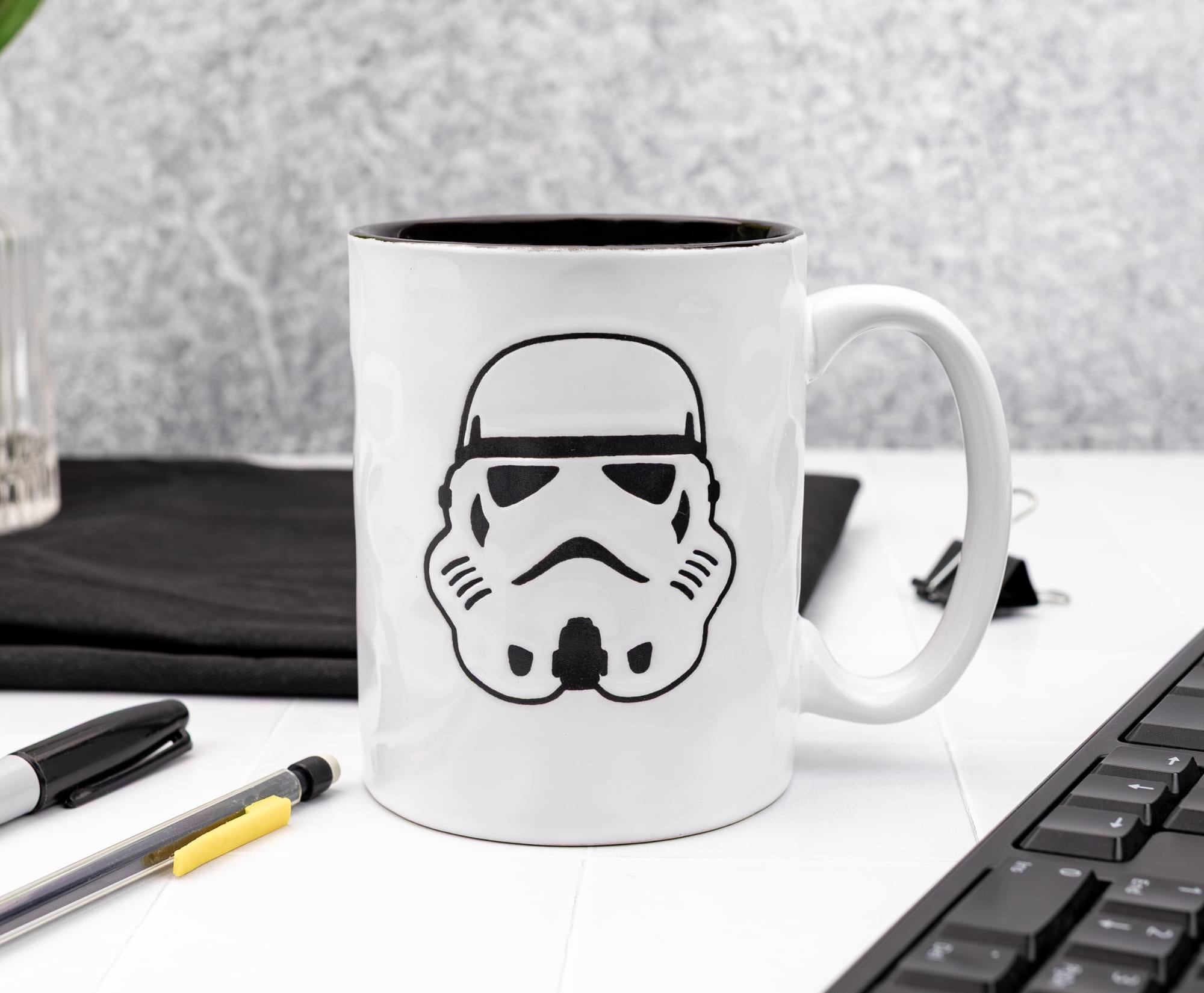 Star Wars Stormtrooper Wax-Resist Ceramic Pottery Mug | Holds 17 Ounces