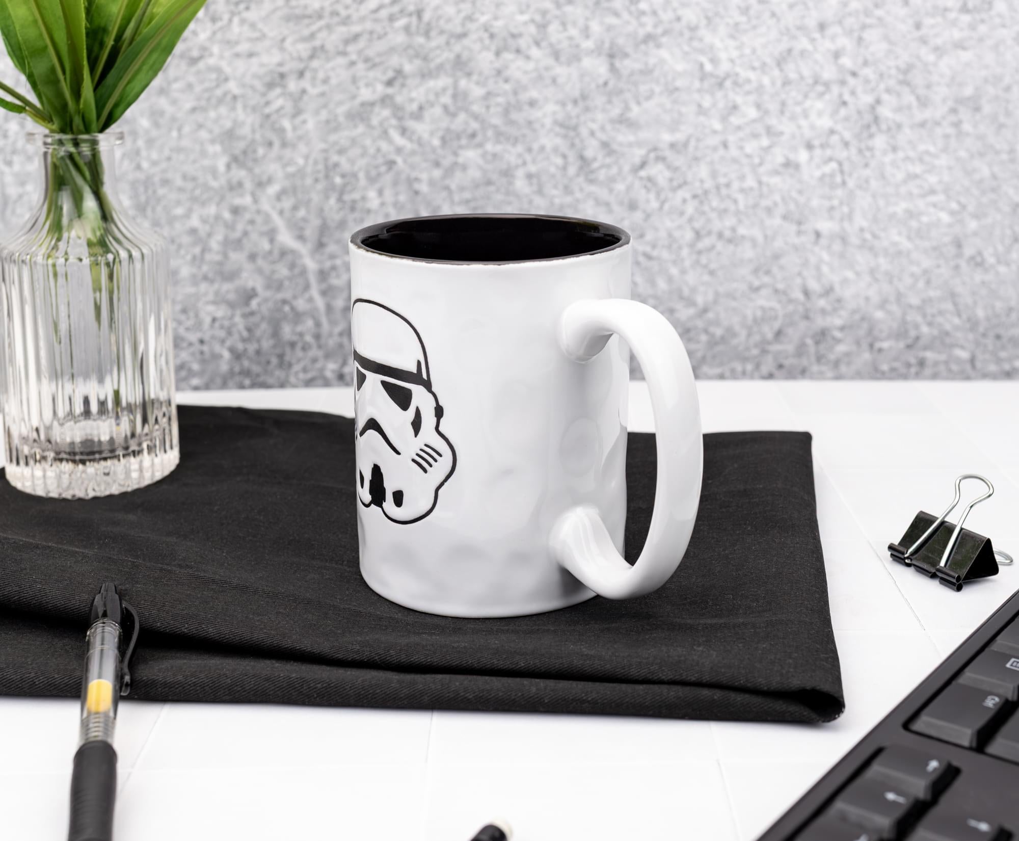 Star Wars Stormtrooper Wax-Resist Ceramic Pottery Mug | Holds 17 Ounces