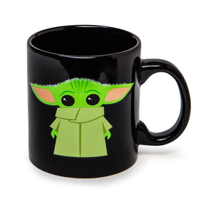 Star Wars: The Mandalorian Grogu Black Jumbo Ceramic Mug | Holds 20 Ounces