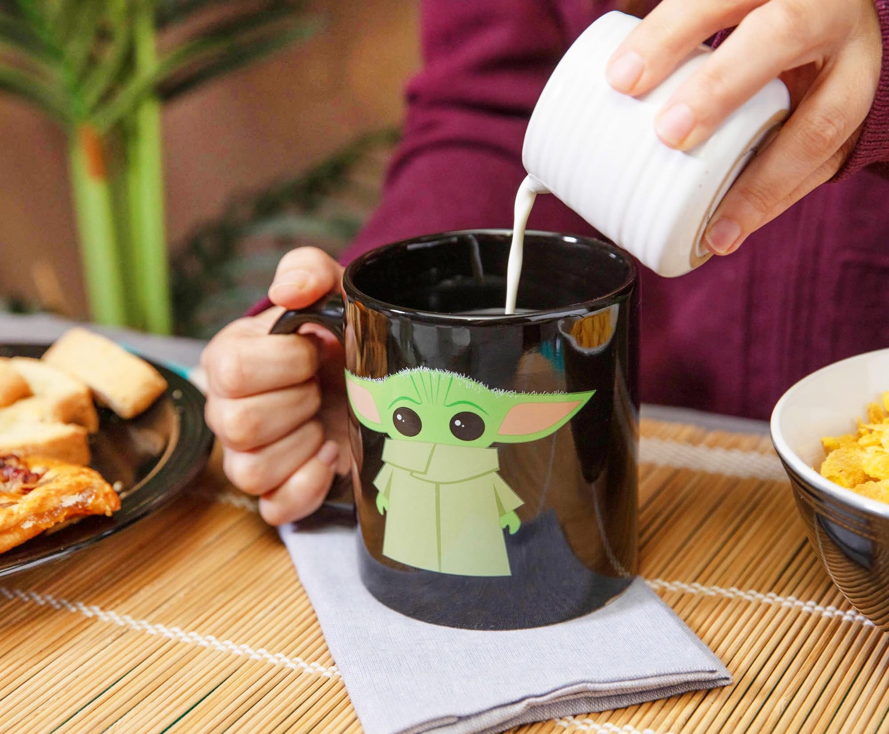 Star Wars: The Mandalorian Grogu Black Jumbo Ceramic Mug | Holds 20 Ounces