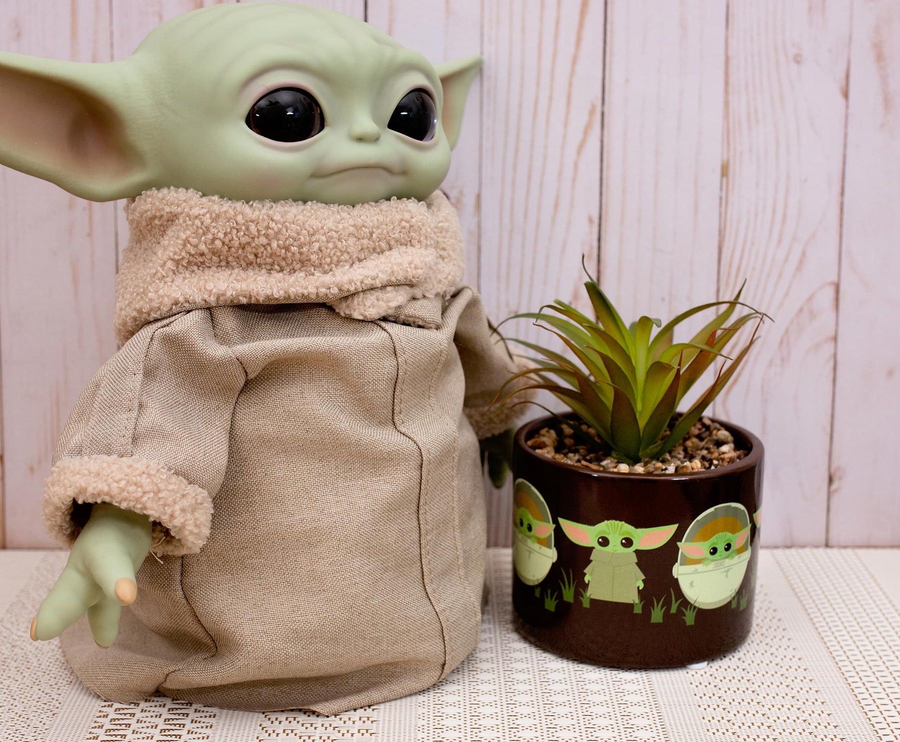 mandalorian succulent planter Star Wars: The Mandalorian The Child Ceramic Planter with Artificial