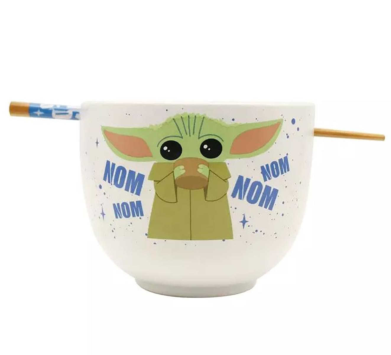 Star Wars: The Mandalorian Grogu "Nom Nom" 20-Ounce Ramen Bowl With Chopsticks