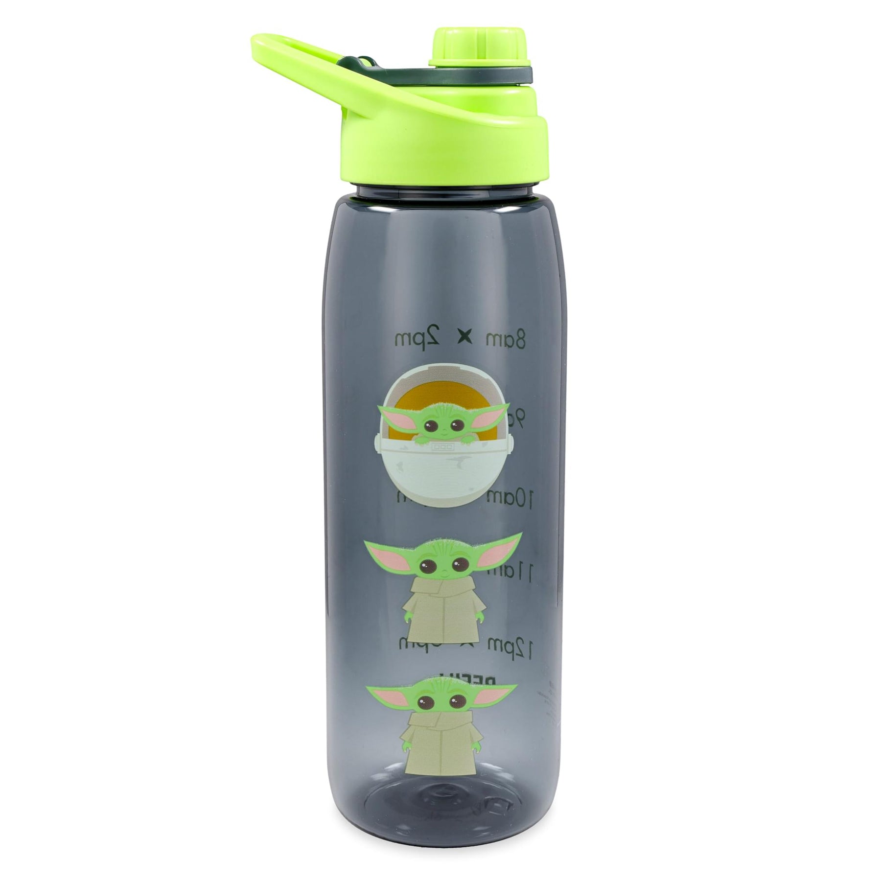 Star Wars: The Mandalorian Grogu Water Bottle With Time Marker | Holds 28 Ounces