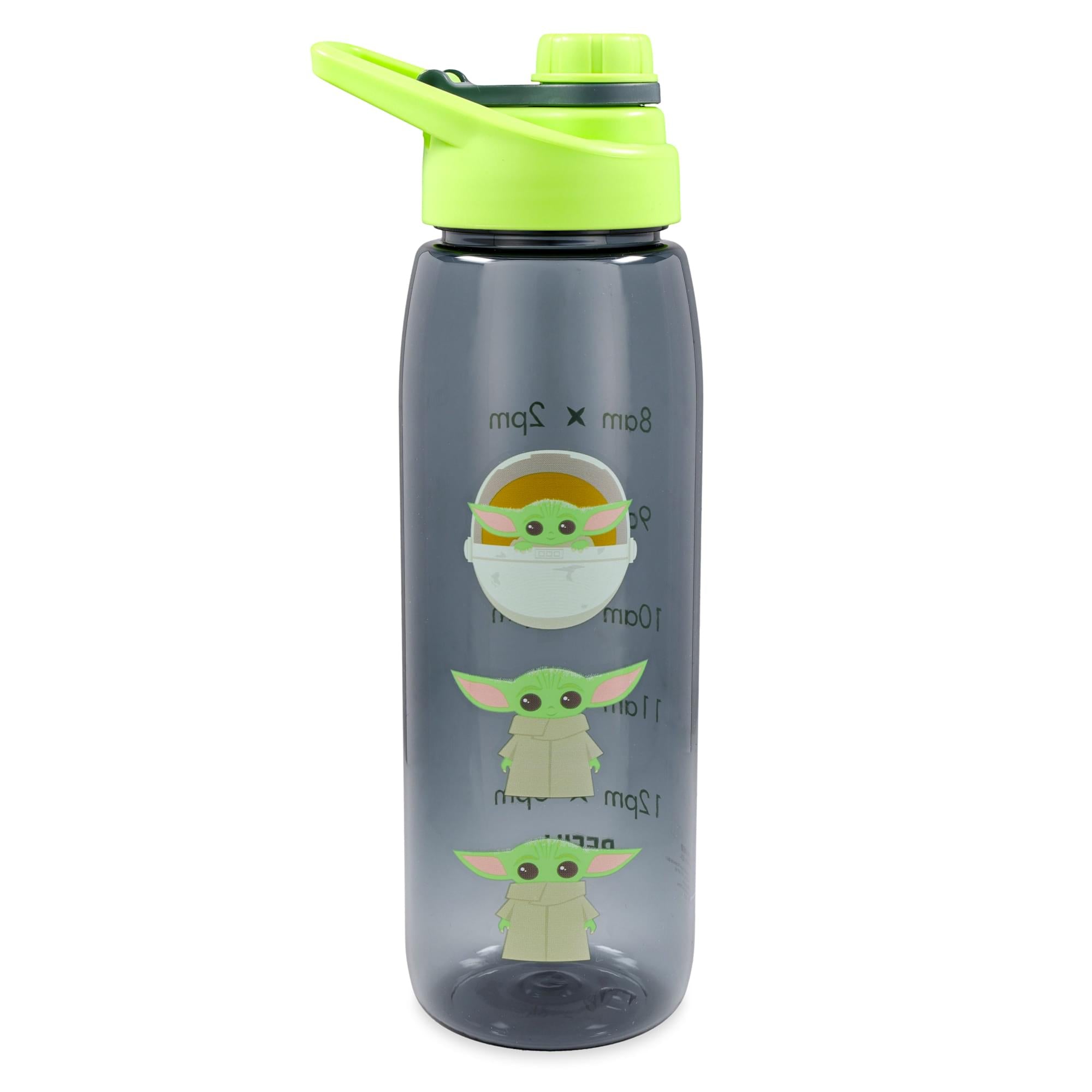 Star Wars: The Mandalorian Grogu Water Bottle With Time Marker | Holds 28 Ounces