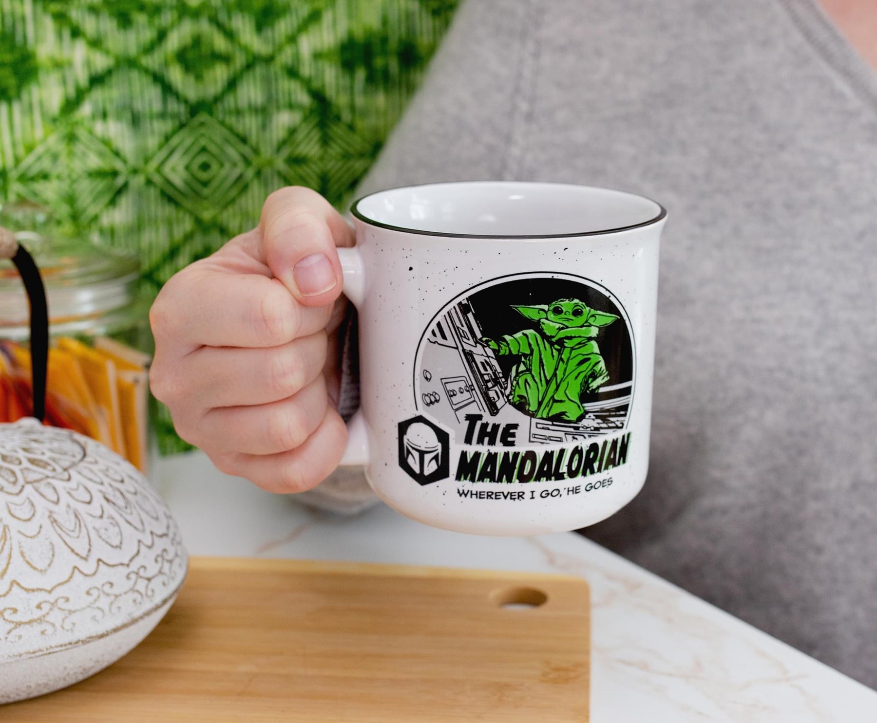 Star Wars: The Mandalorian Grogu Ceramic Camper Mug | Holds 20 Ounces