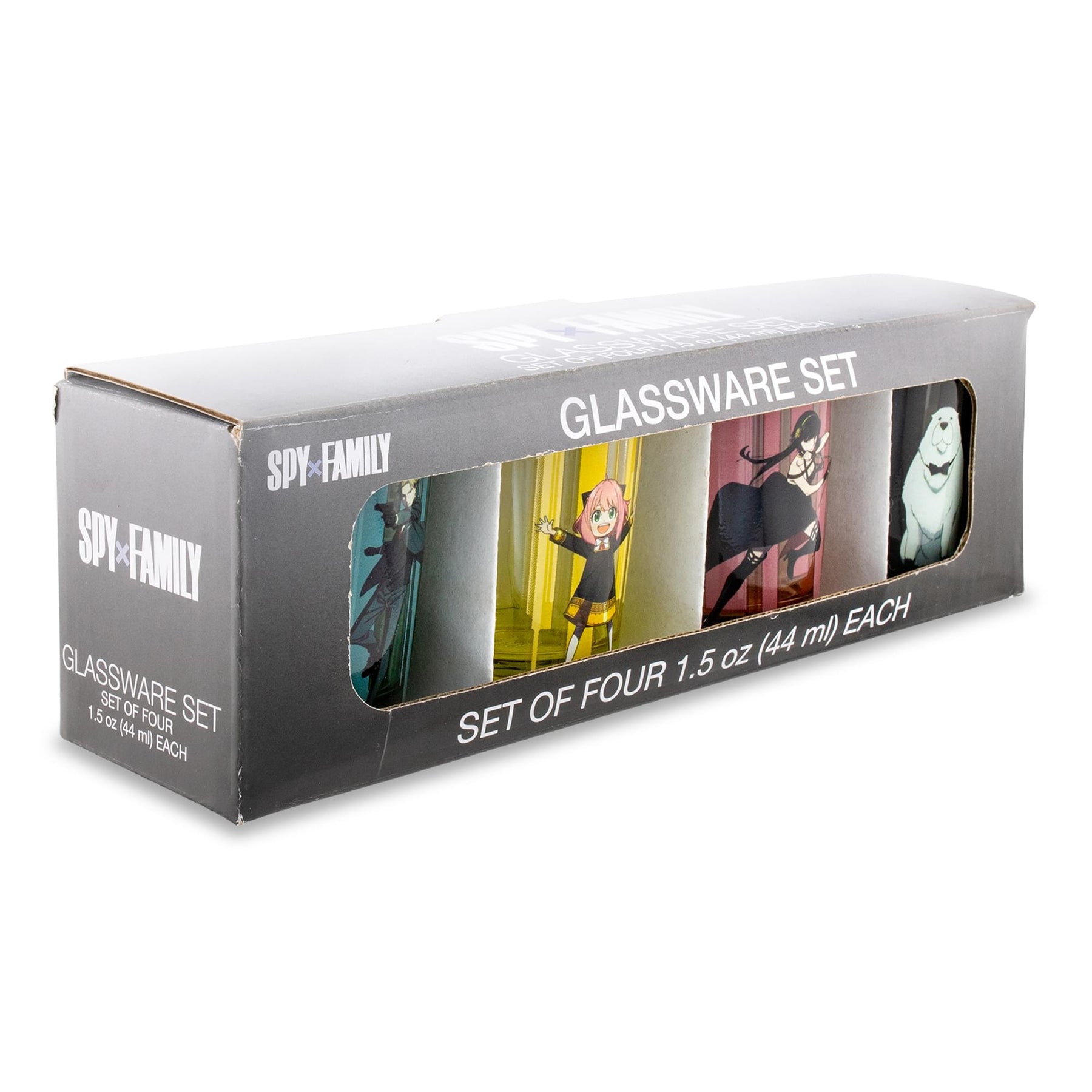 Spy x Family Trio and Logo 2-Ounce Mini Shot Glasses | Set of 4