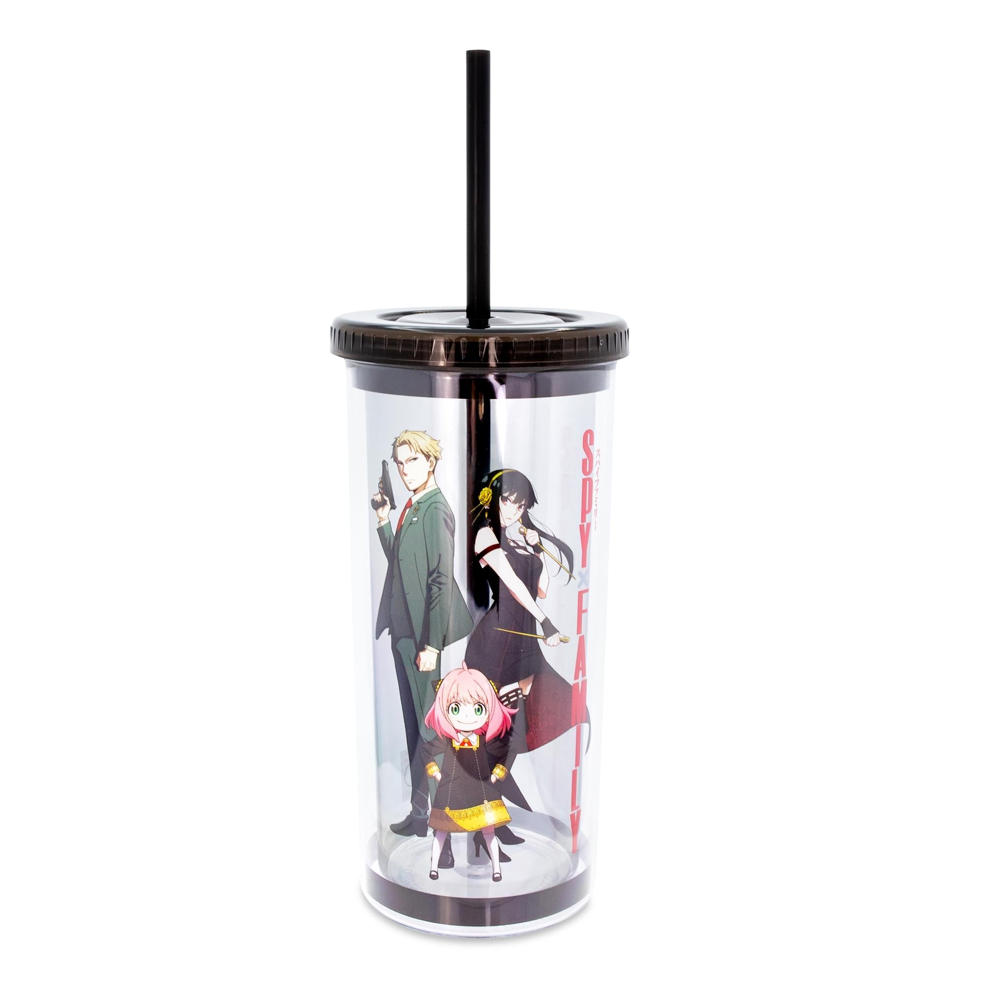 Spy X Family Trio Plastic Cold Cup With Lid and Straw | Holds 20 Ounces