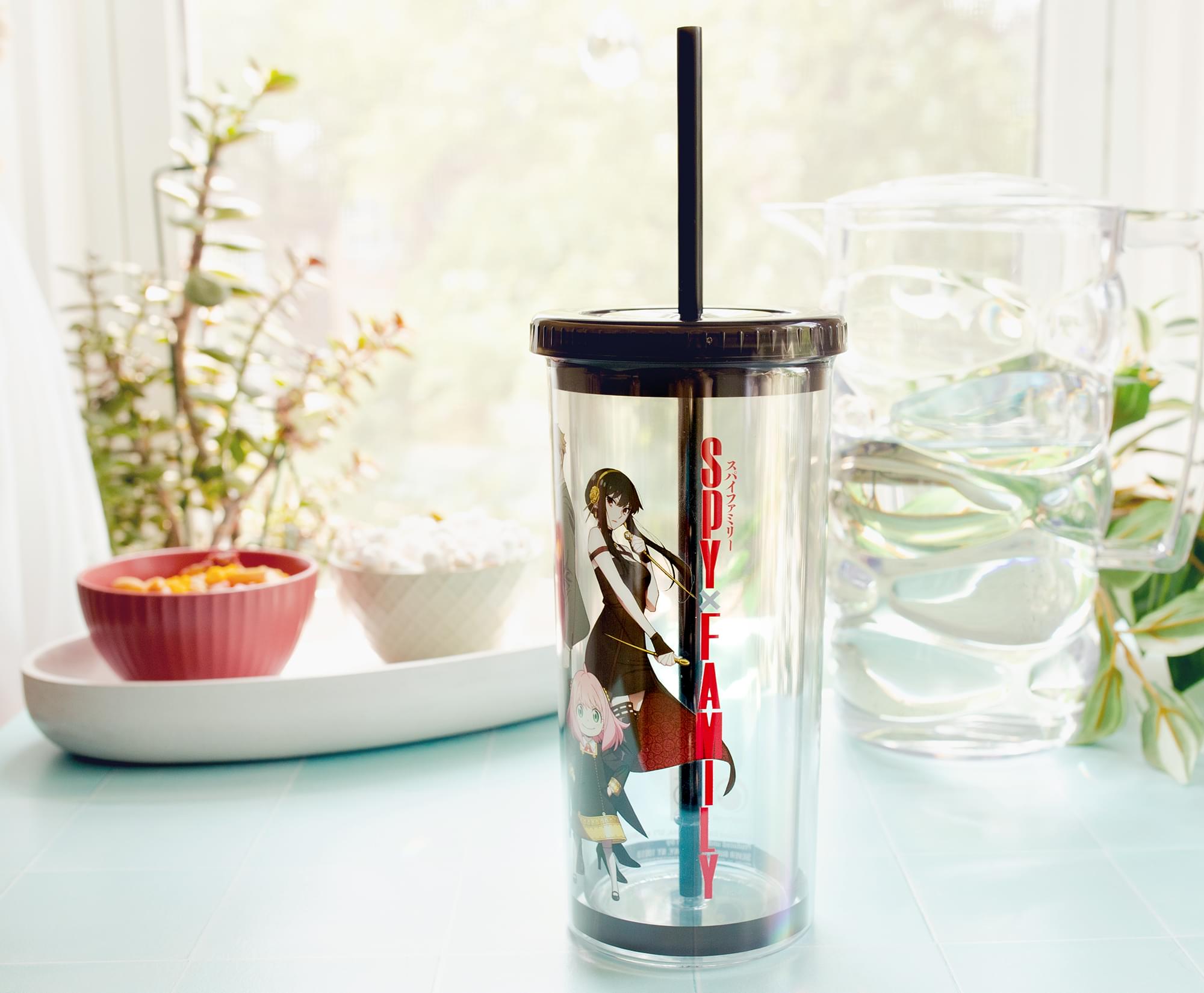 Spy X Family Trio Plastic Cold Cup With Lid and Straw | Holds 20 Ounces