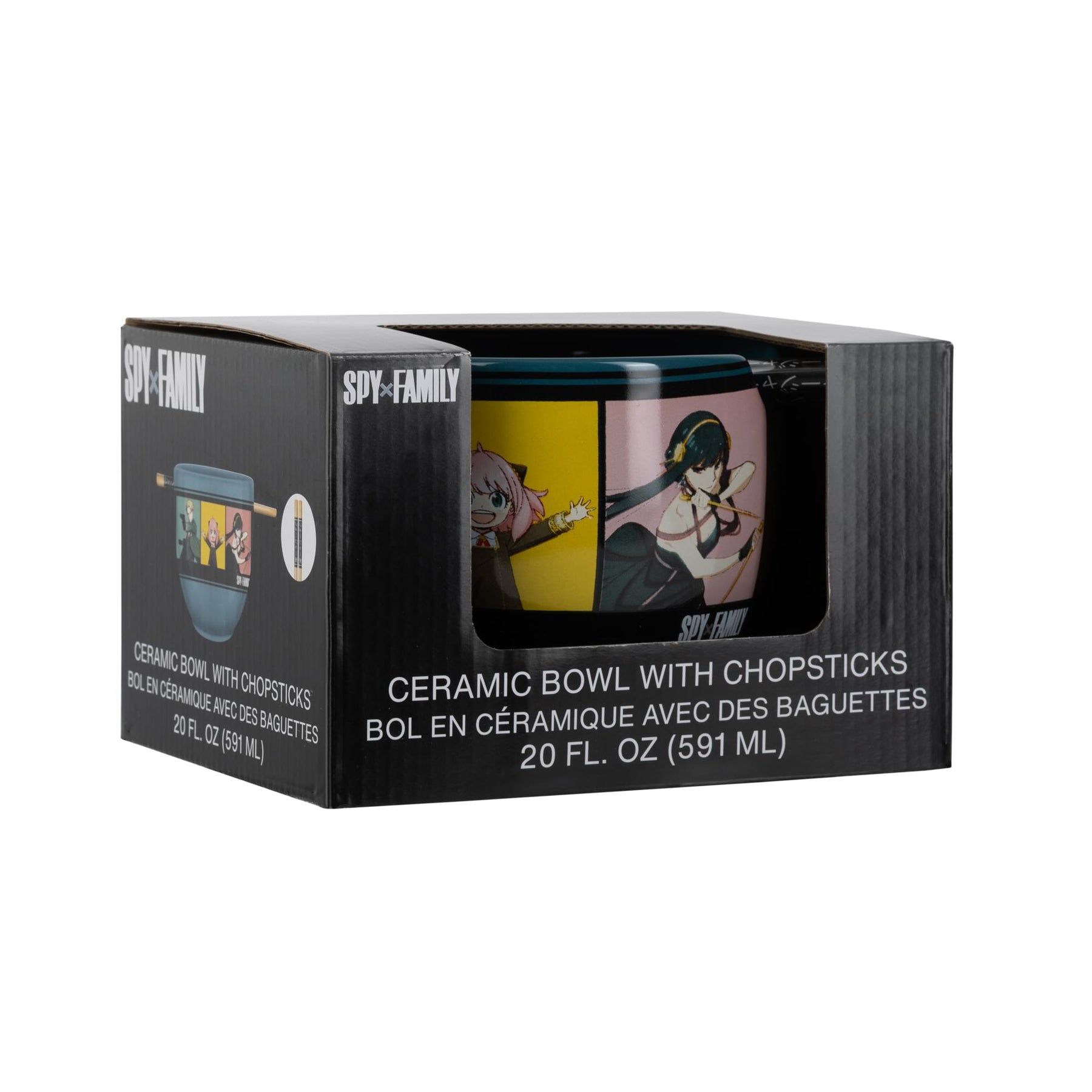 Spy x Family Character Grid 20-Ounce Ceramic Ramen Bowl and Chopstick Set