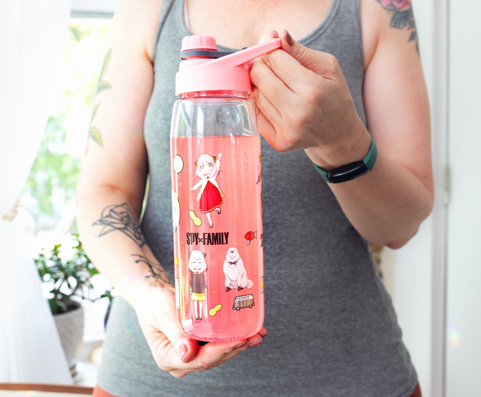 Spy x Family Anya Icons Water Bottle With Screw-Top Lid | Holds 28 Ounces