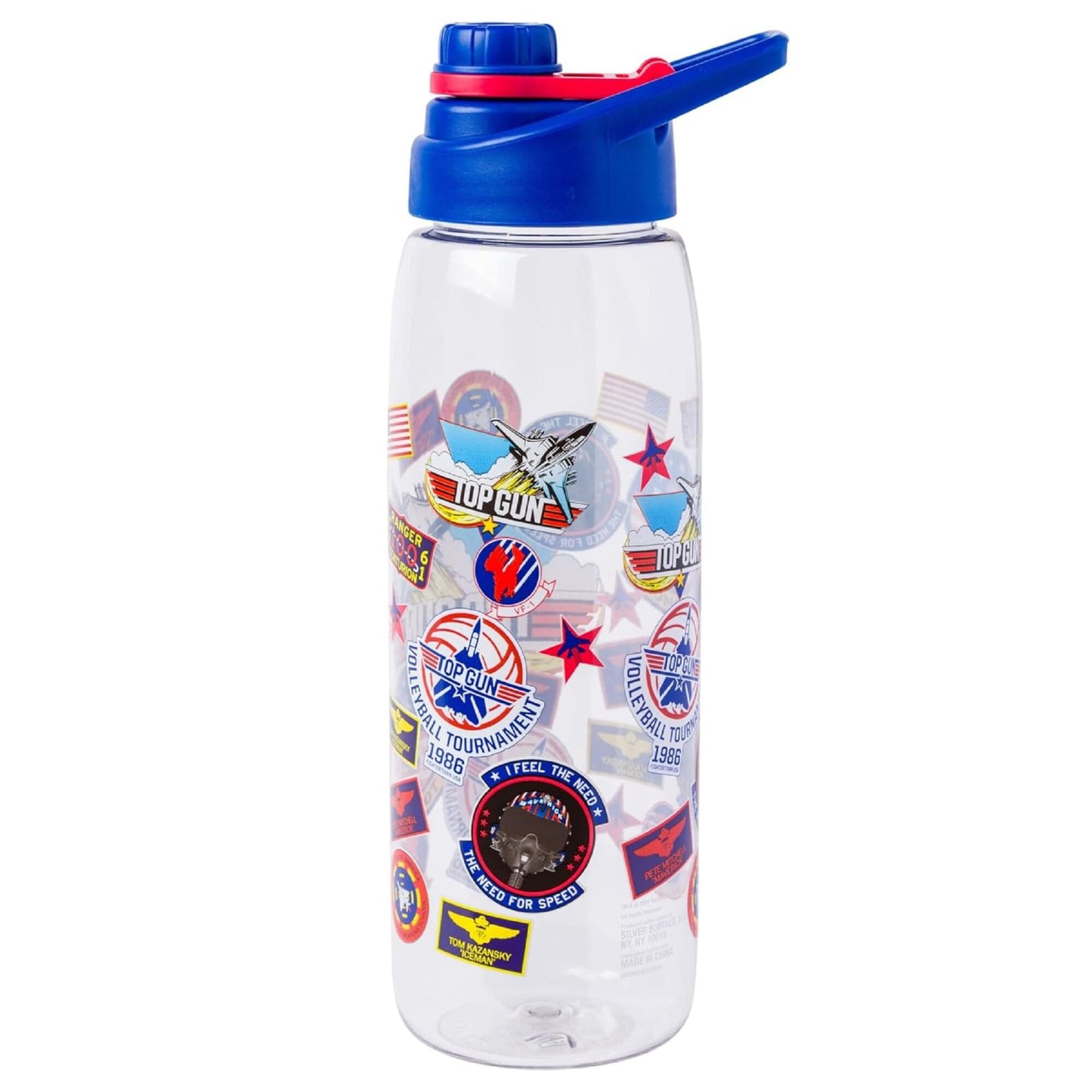 Top Gun Badges 28-Ounce Plastic Water Bottle With Lid