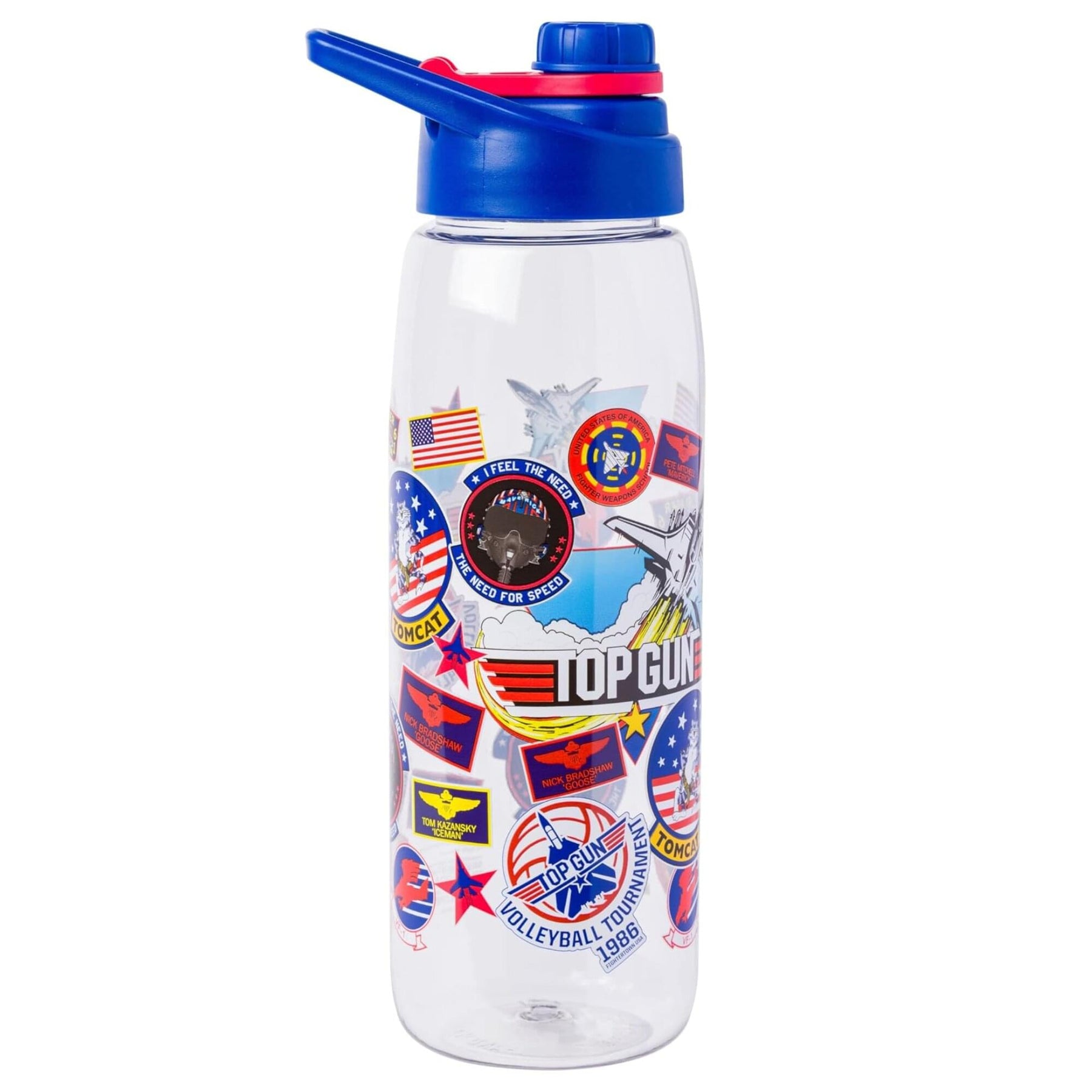 Top Gun Badges 28-Ounce Plastic Water Bottle With Lid