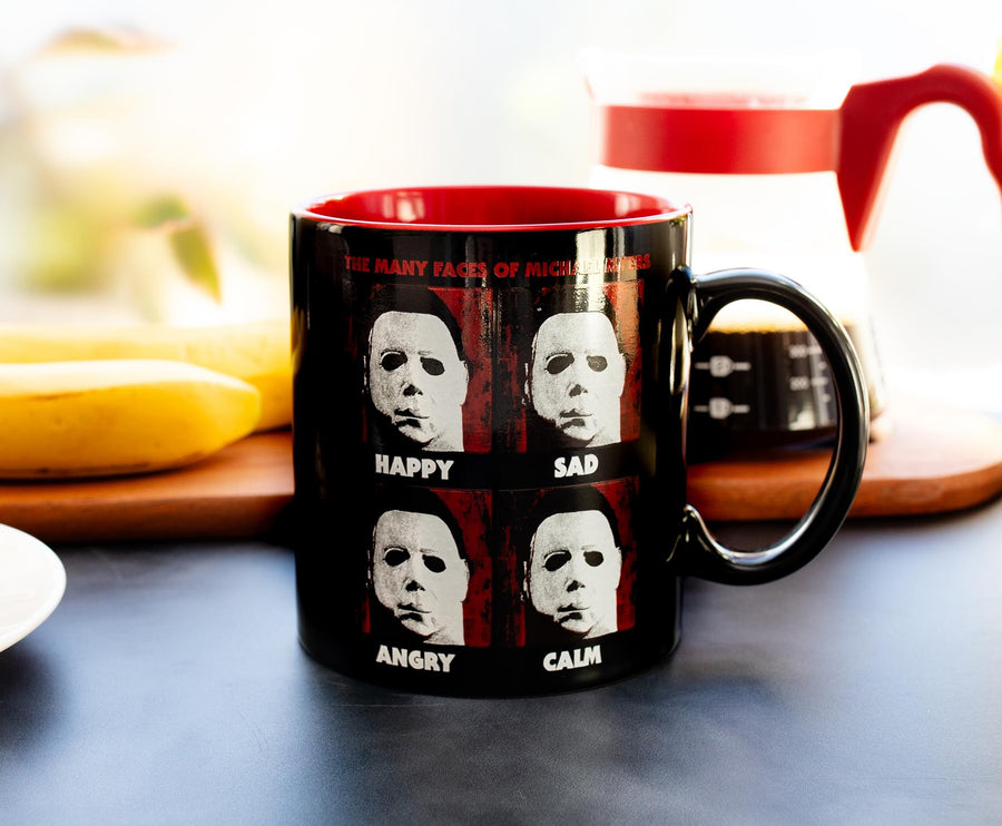 Halloween Many Faces of Michael Myers Ceramic Mug | Holds 20 Ounces