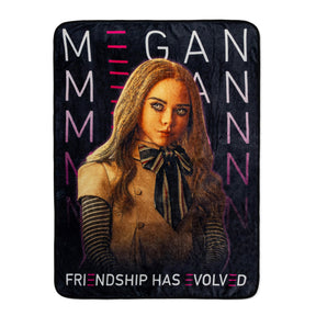 M3GAN "Friendship Has Evolved" Raschel Throw Blanket | 45 x 60 Inches
