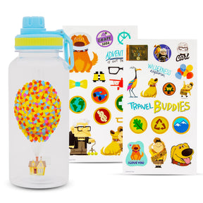 Disney Pixar Up 32-Ounce Twist Spout Water Bottle and Sticker Set