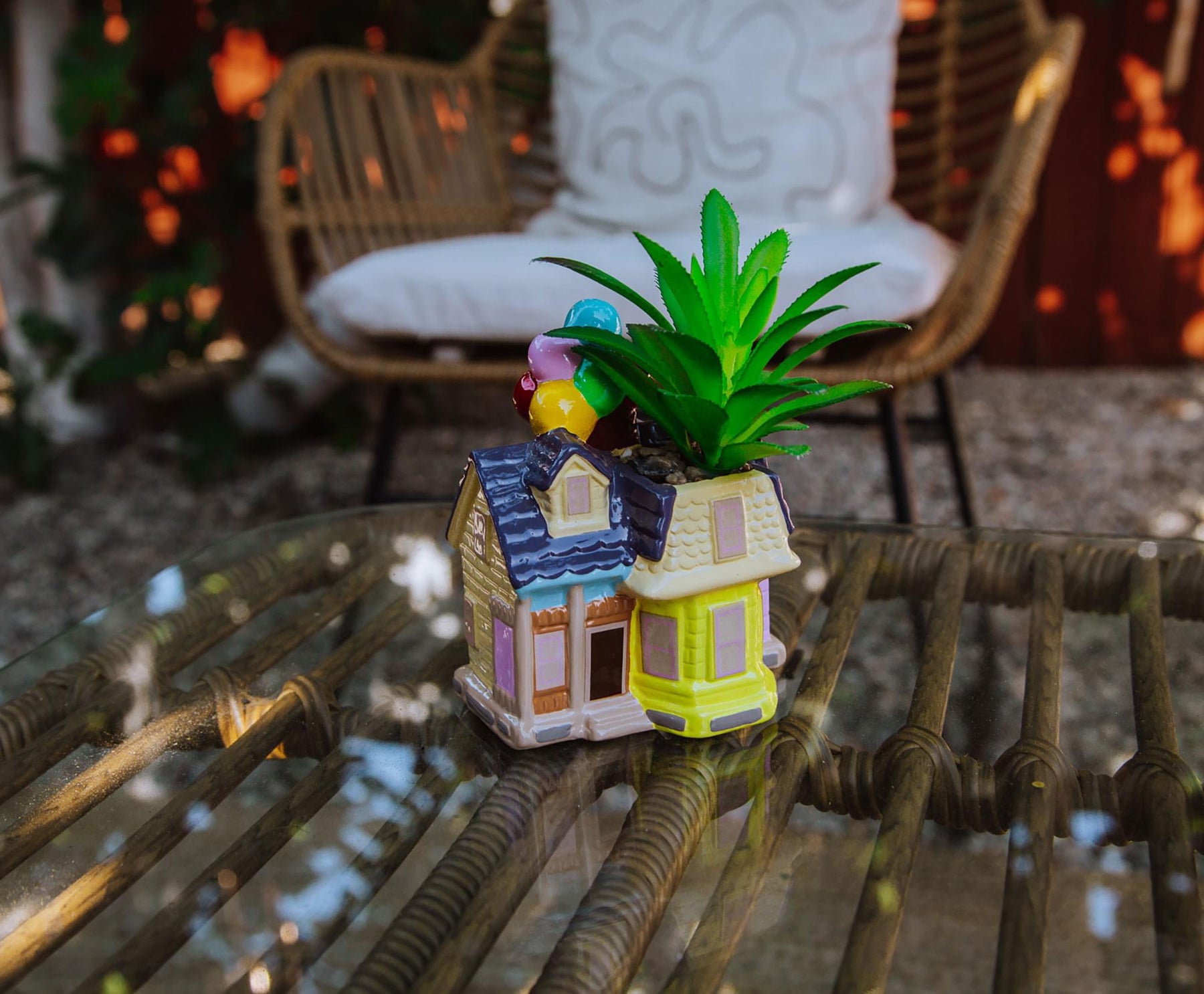 disney up succulent Disney and Pixar Up House 5" Ceramic Mini Planter with Artificial Succulent